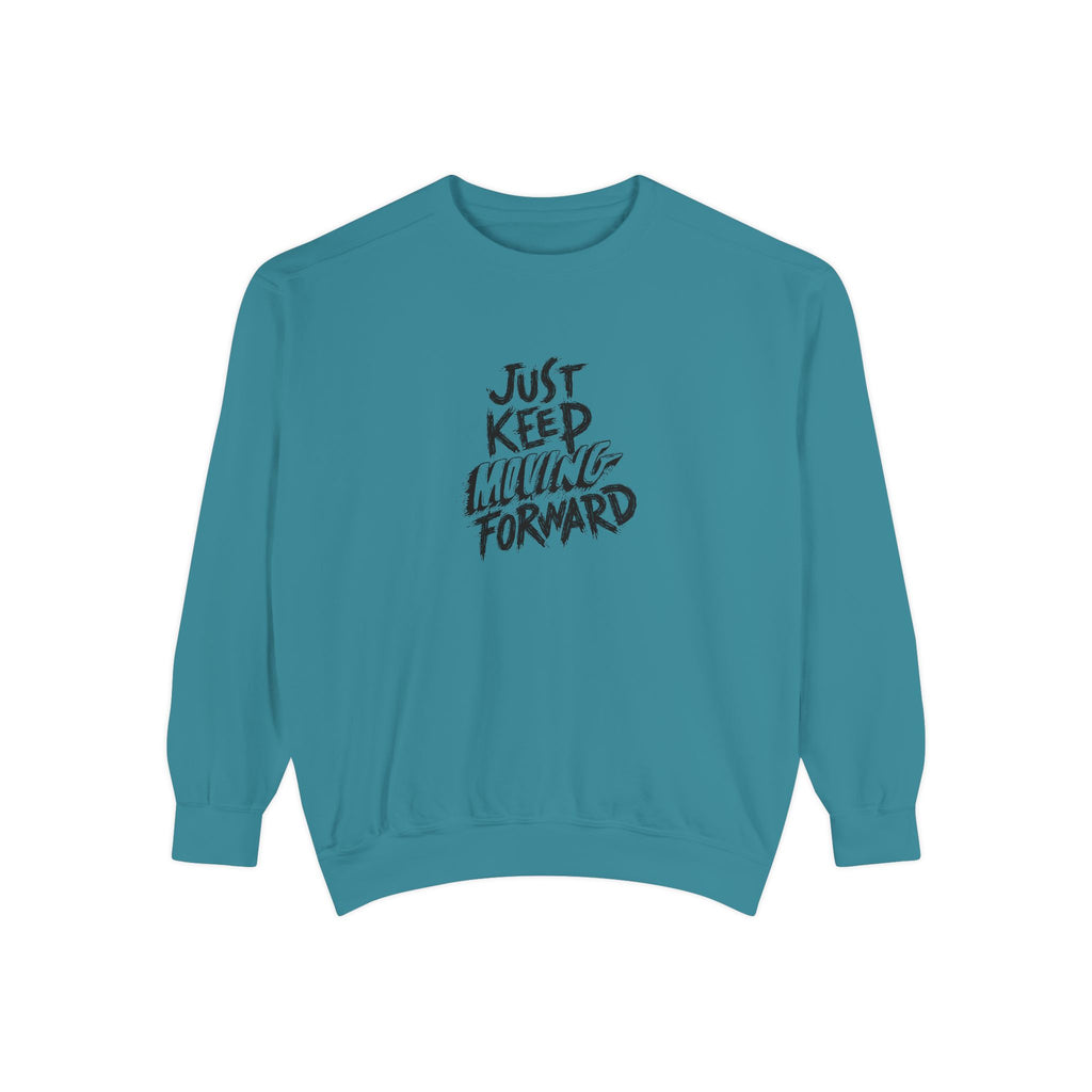 Motivational Sweatshirt - Just Keep Moving Forward, Unisex Garment-Dyed Crewneck, Cozy Gift, Inspirational Apparel, Perfect for Every [...]