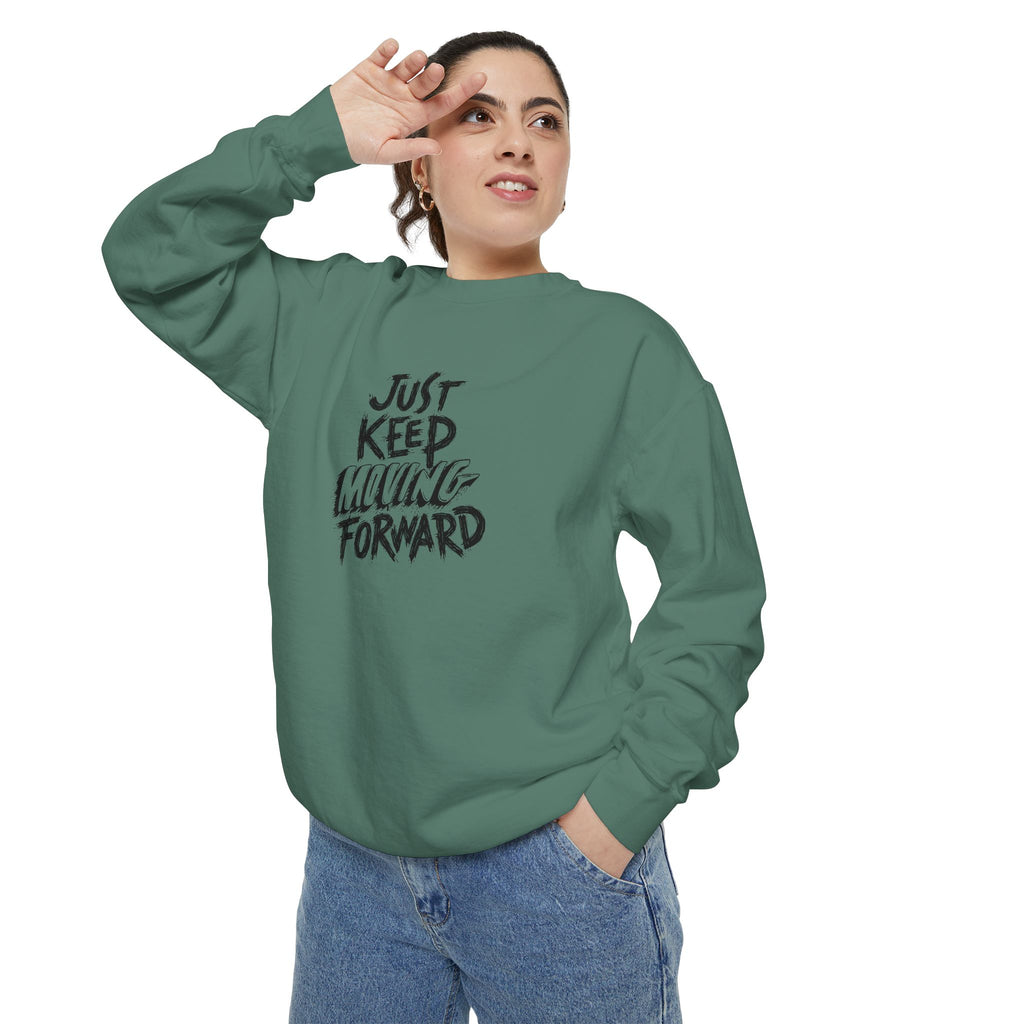 Motivational Sweatshirt - Just Keep Moving Forward, Unisex Garment-Dyed Crewneck, Cozy Gift, Inspirational Apparel, Perfect for Every [...]