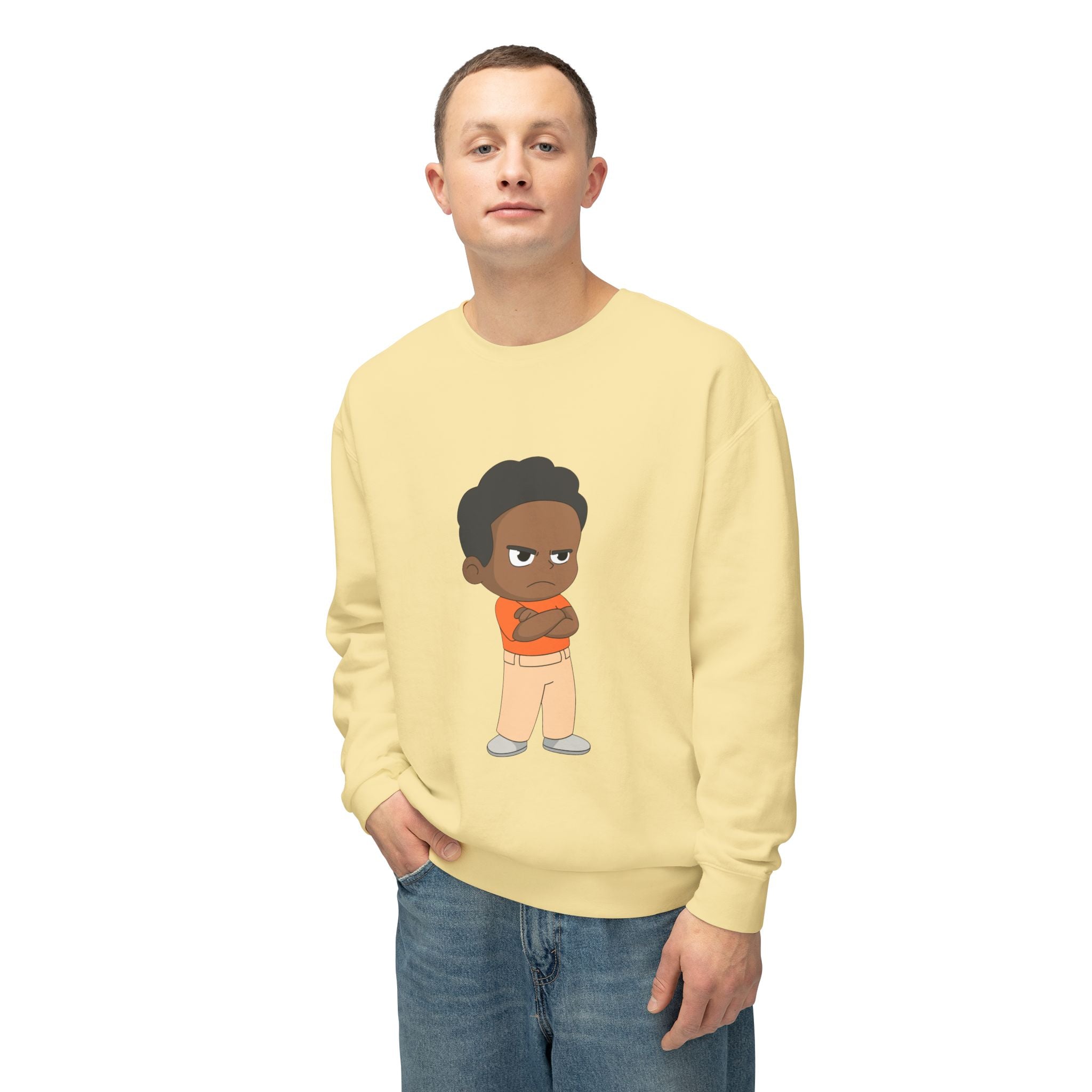Playful Cartoon Crewneck Sweatshirt | Funny Lightweight Sweatshirt for Kids & Teens, Birthday Gift, Casualwear, Seasonal Comfort