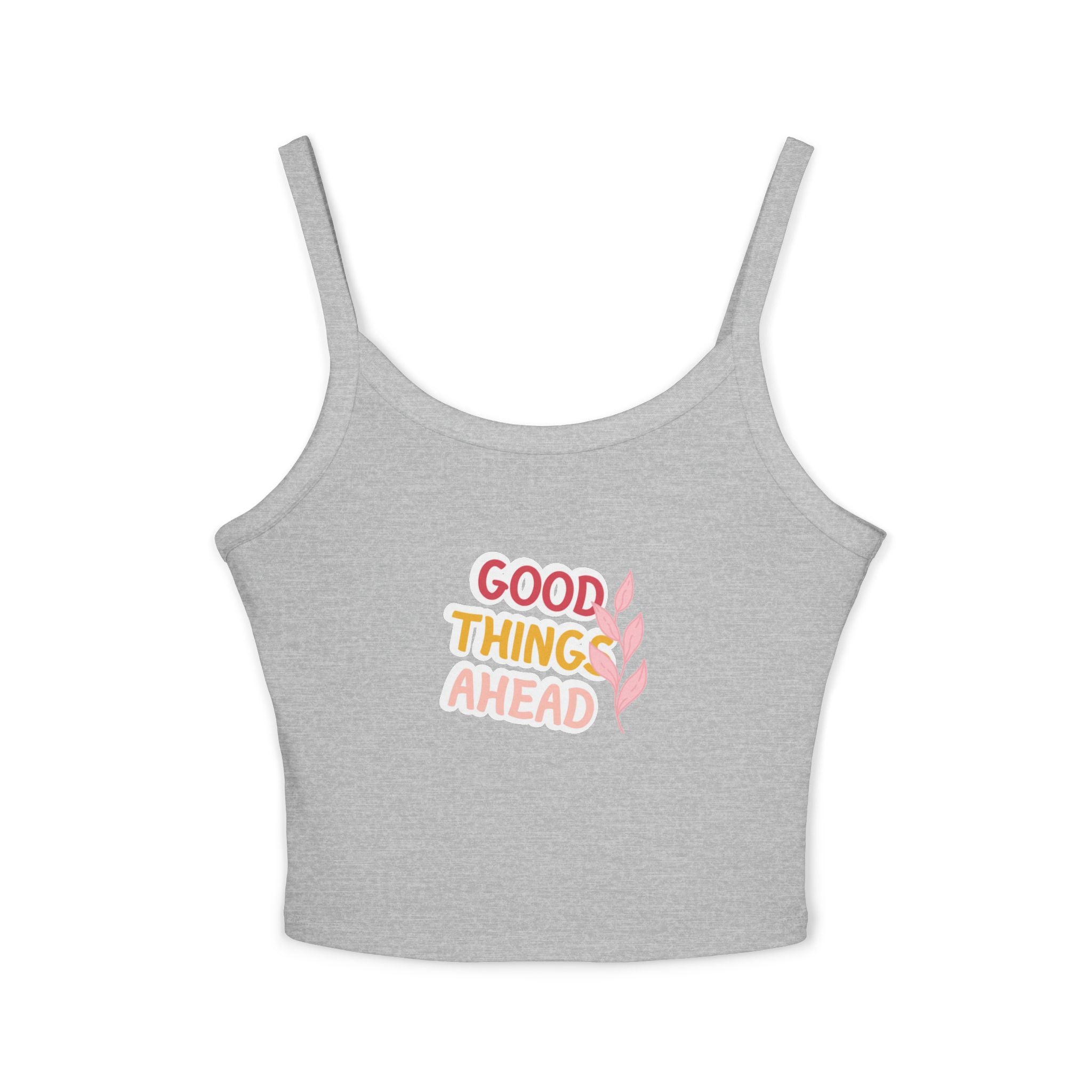 Optimistic Women's Spaghetti Strap Tank Top, Casual Summer Top, Inspirational Sleeveless Shirt, Gift for Her, Trendy Layering Piece