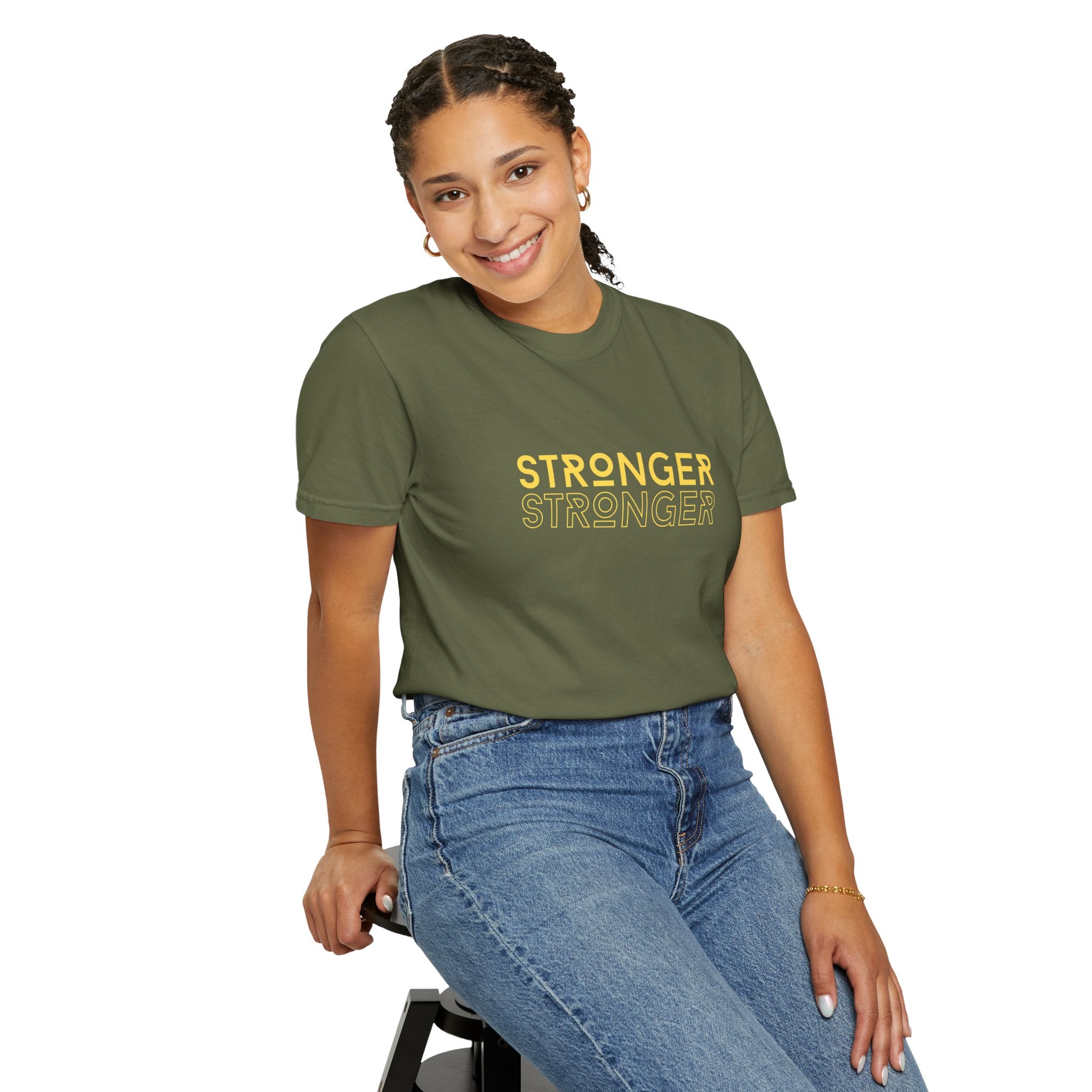 Stronger Unisex Garment-Dyed T-Shirt | Casual Tee, Motivational Shirt, Gift for Fitness Lovers, Summer Style, Everyday Wear