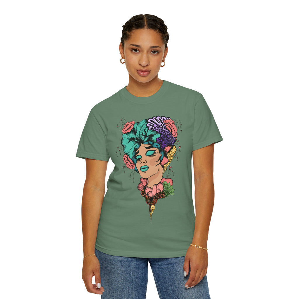 Floral Fantasy T-Shirt | Artistic Graphic Tee for Nature Lovers, Unique Gift, Casual Wear, Eco-Friendly Fashion