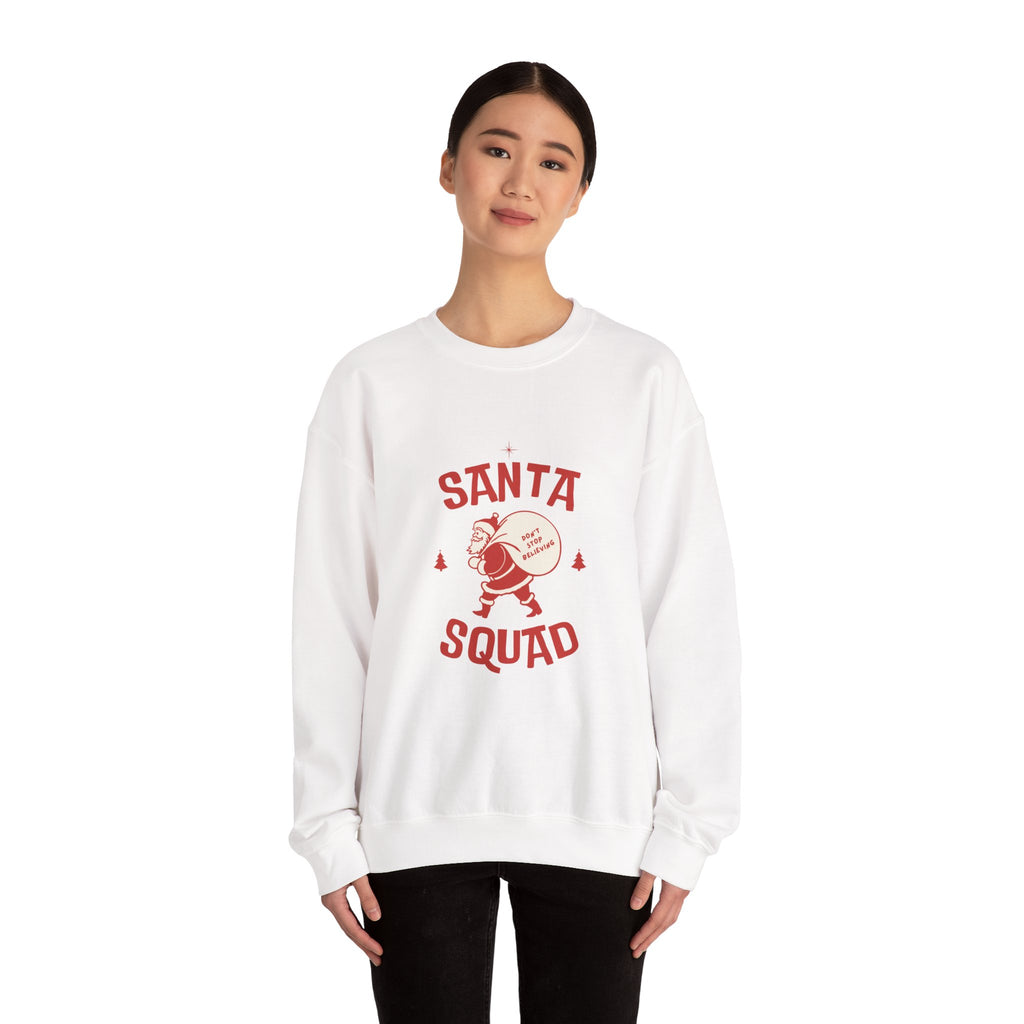 Santa Squad Crewneck Sweatshirt — Retro Santa Graphic Christmas Sweater
