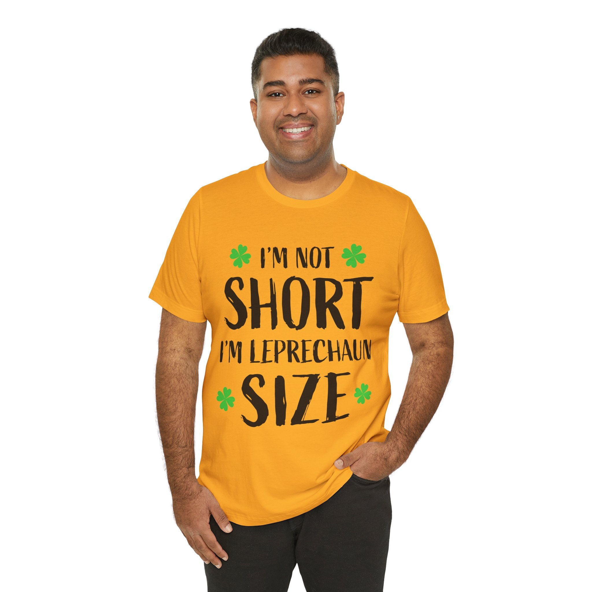 St. Patrick's Day Tee, Leprechaun Size Shirt, Unisex Graphic Tee, Funny Irish T-shirt, Short Stature Humor Apparel