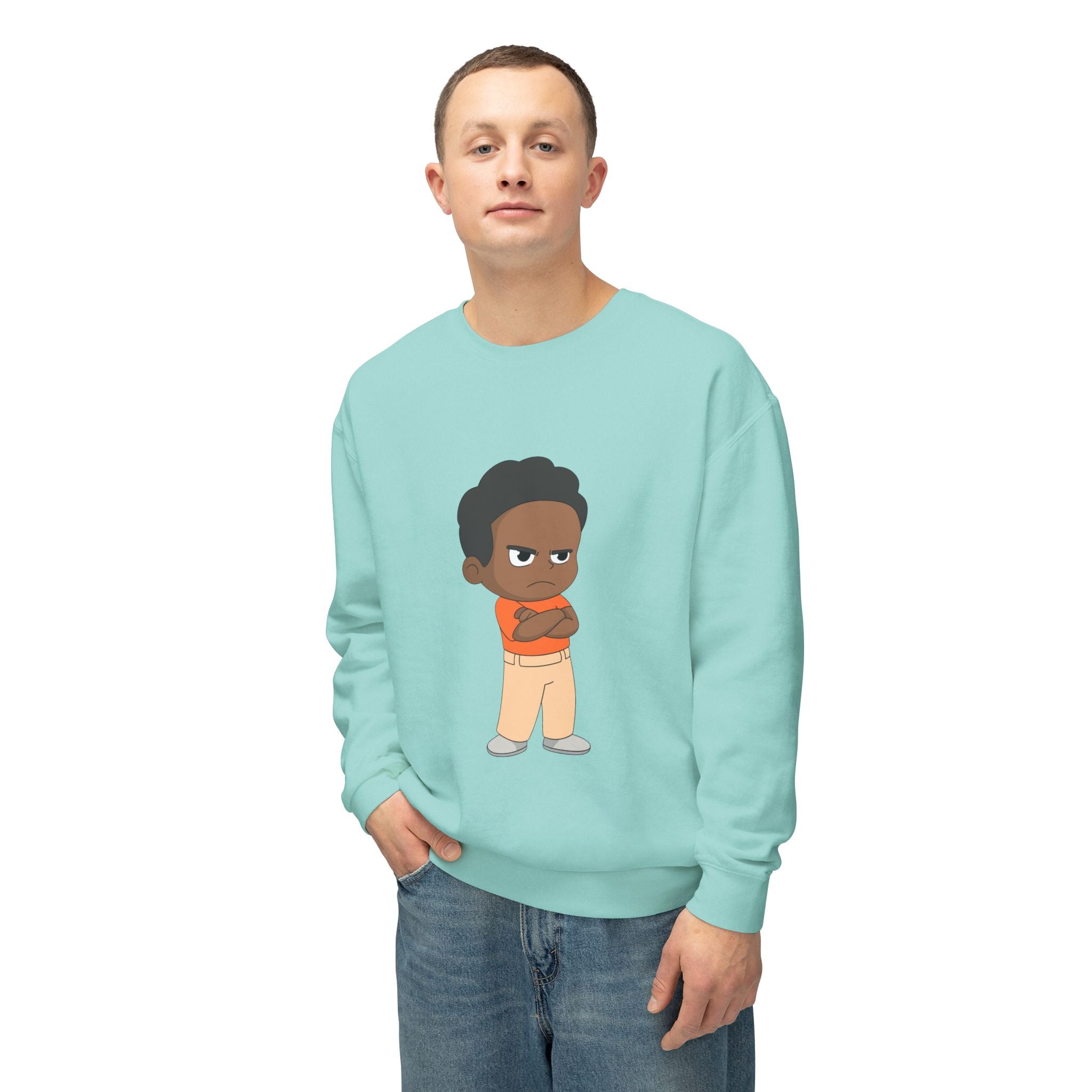 Playful Cartoon Crewneck Sweatshirt | Funny Lightweight Sweatshirt for Kids & Teens, Birthday Gift, Casualwear, Seasonal Comfort