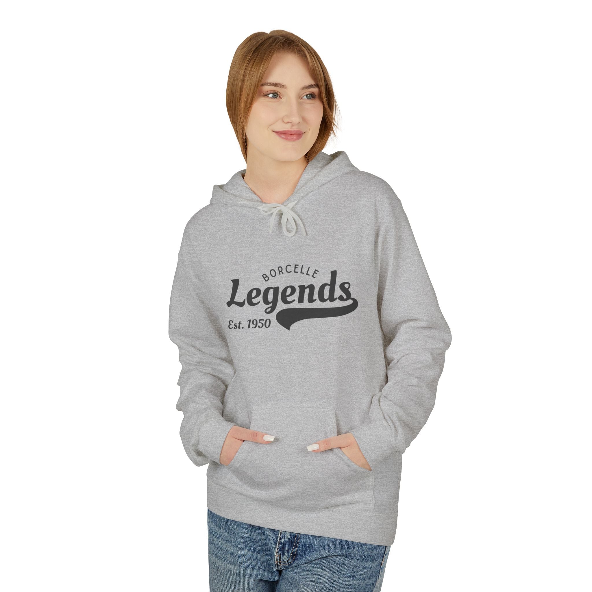 Retro Legends Fleece Hoodie, Cozy Unisex Sweatshirt, Perfect Gift for Sports Lovers, Casual Wear, Est. 1950