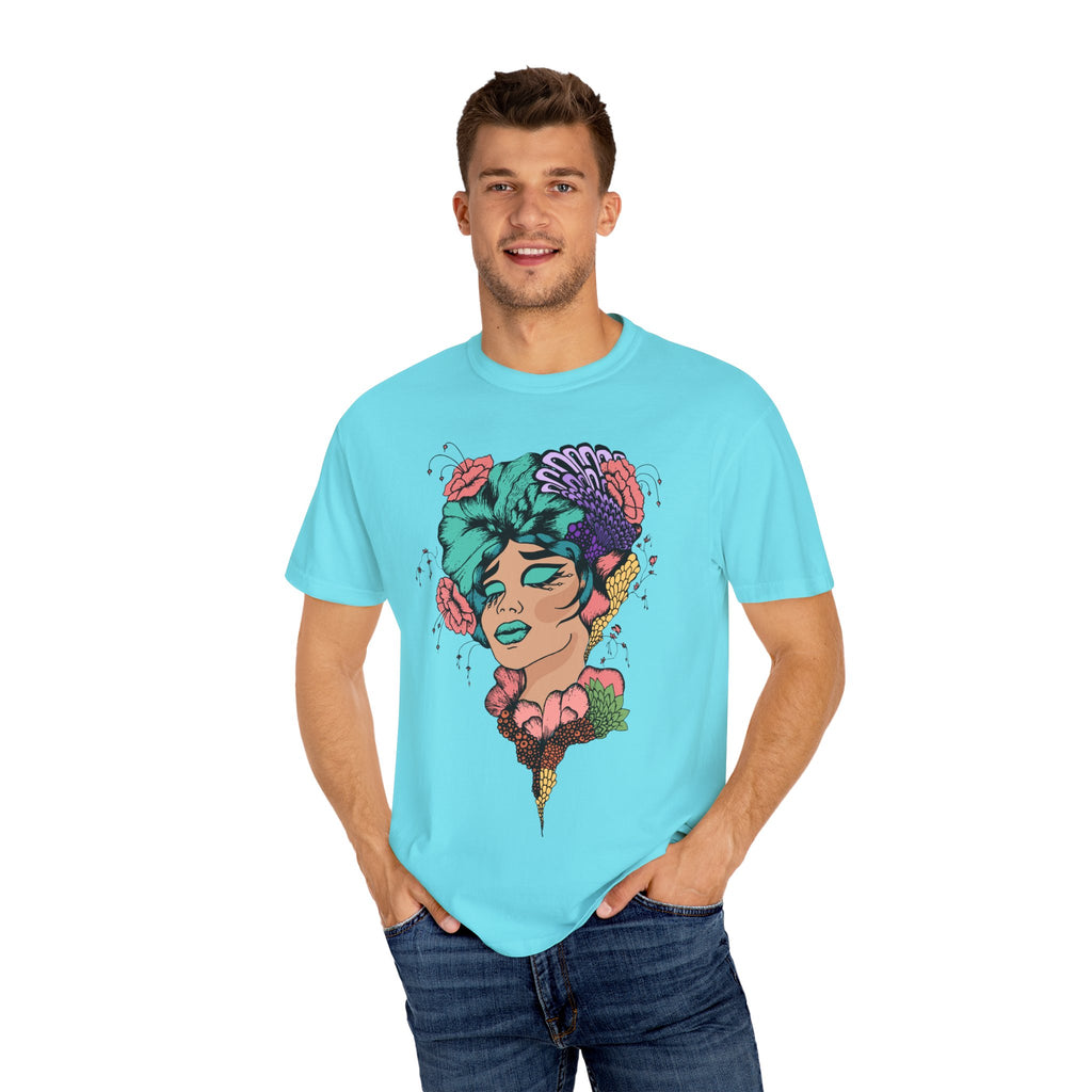 Floral Fantasy T-Shirt | Artistic Graphic Tee for Nature Lovers, Unique Gift, Casual Wear, Eco-Friendly Fashion