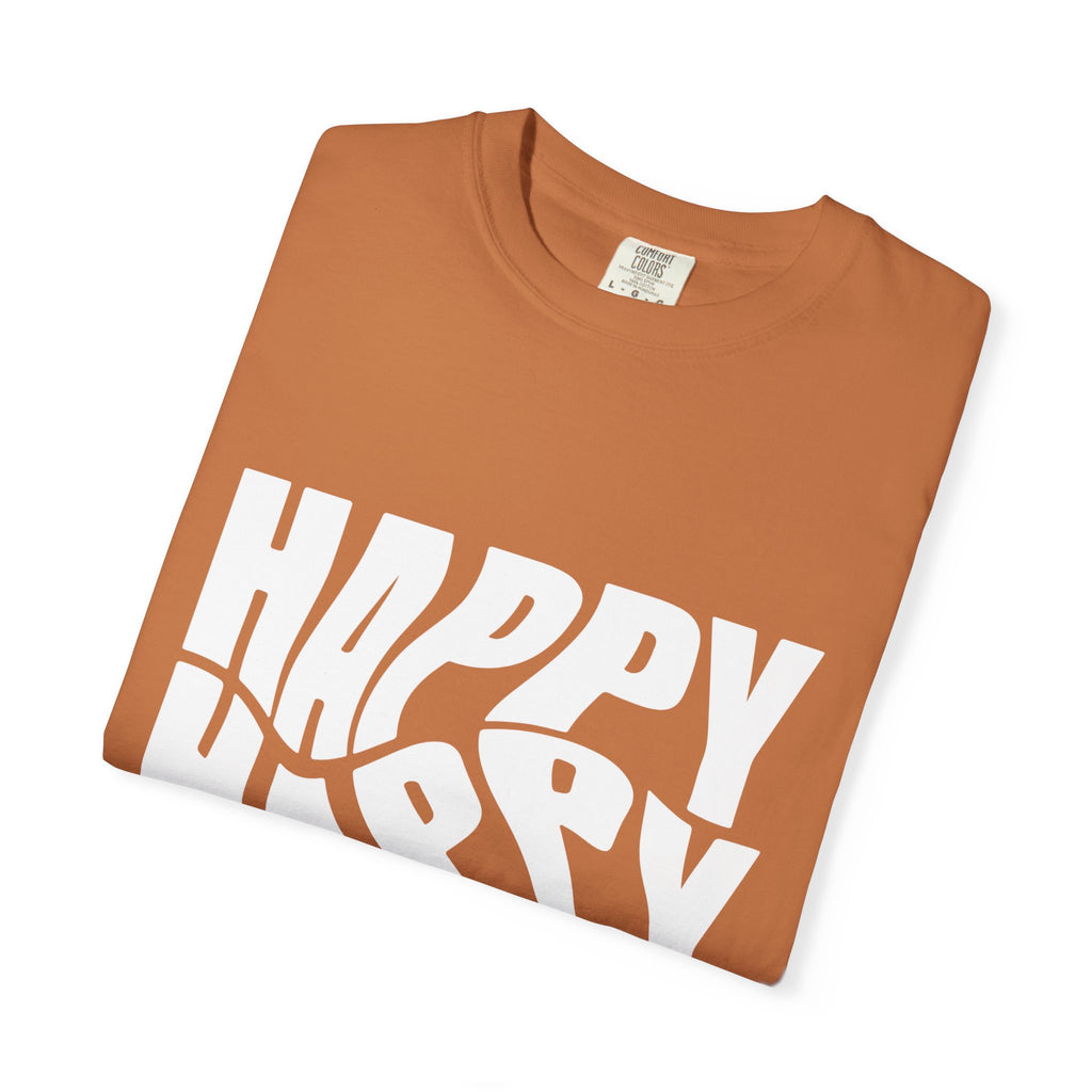Happy Vibes Unisex Garment-Dyed T-shirt | Positive Affirmation Tee, Casual Wear, Gift for Friends, Summer Style, Comfort Apparel