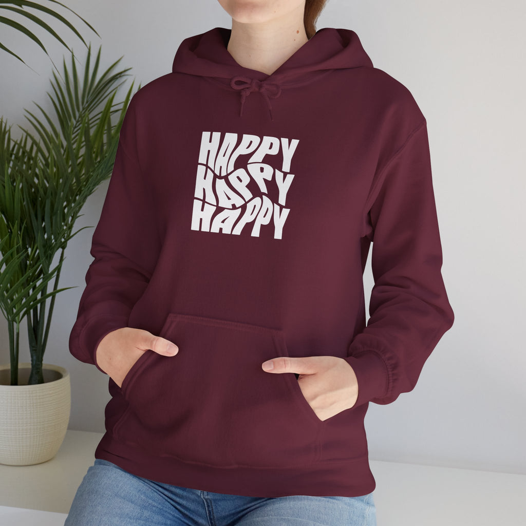 Happy Vibe Unisex Hoodie, Cozy Sweatshirt, Gift for Friends, Casual Wear, Birthday Gift, Everyday Comfort