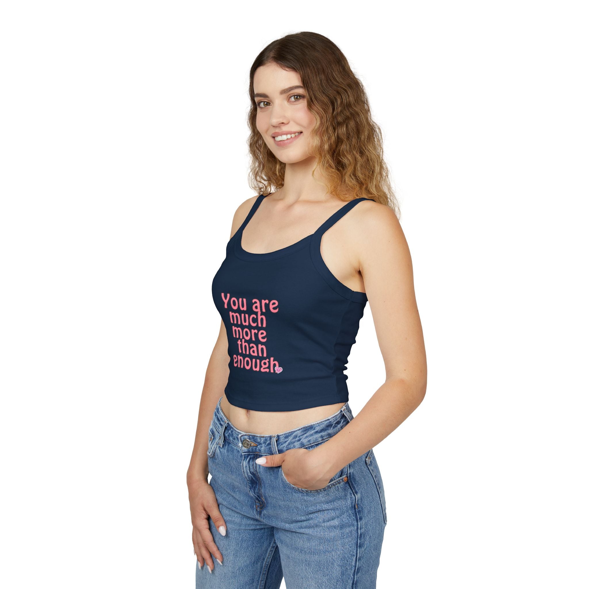 Empowering Women's Spaghetti Strap Tank Top, Motivational Crop Top, Summer Fashion, Gift for Her, Positive Affirmation Shirt, [...]