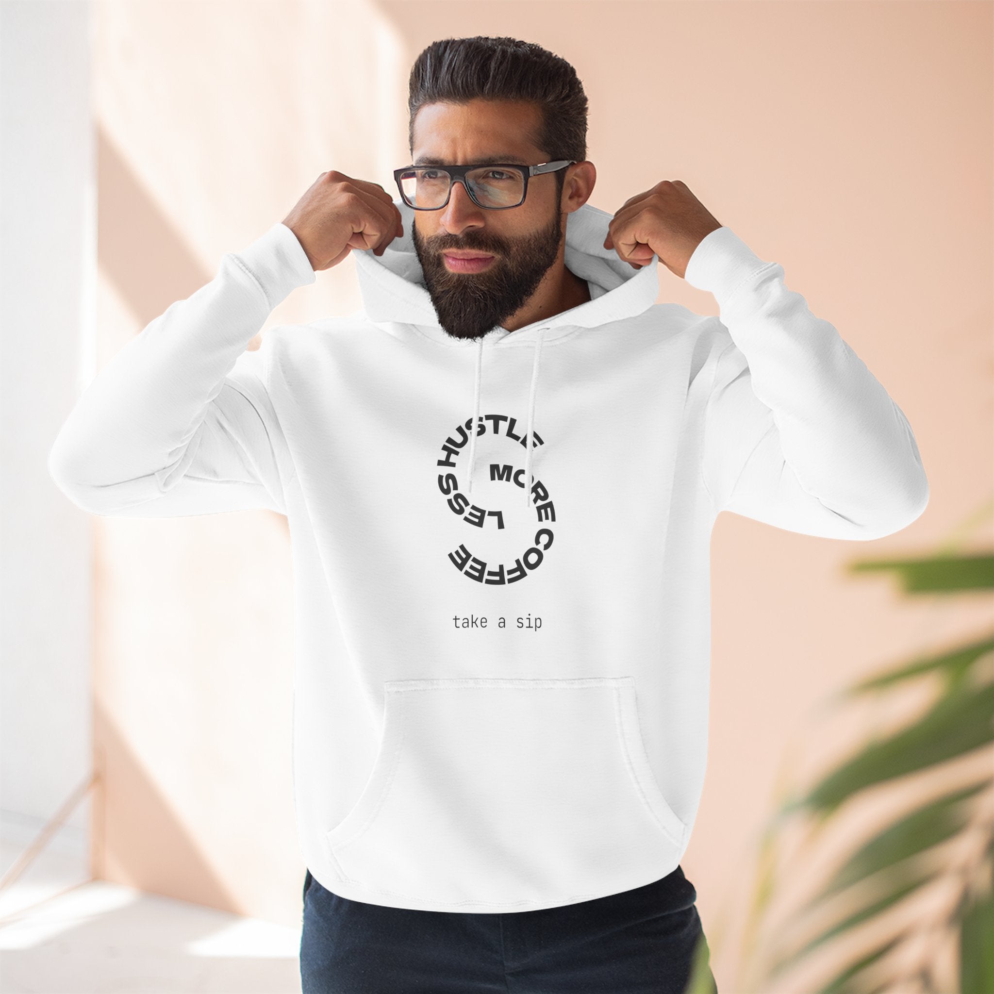 Cozy Coffee Lover's Hoodie, Fleece Sweatshirt, Relaxed Casual Wear, Gift for Coffee Enthusiasts, Perfect for Winter