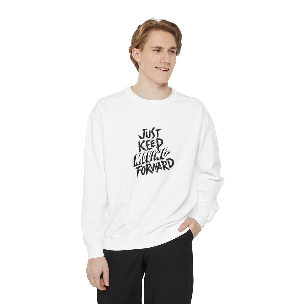 Motivational Sweatshirt - Just Keep Moving Forward, Unisex Garment-Dyed Crewneck, Cozy Gift, Inspirational Apparel, Perfect for Every [...]