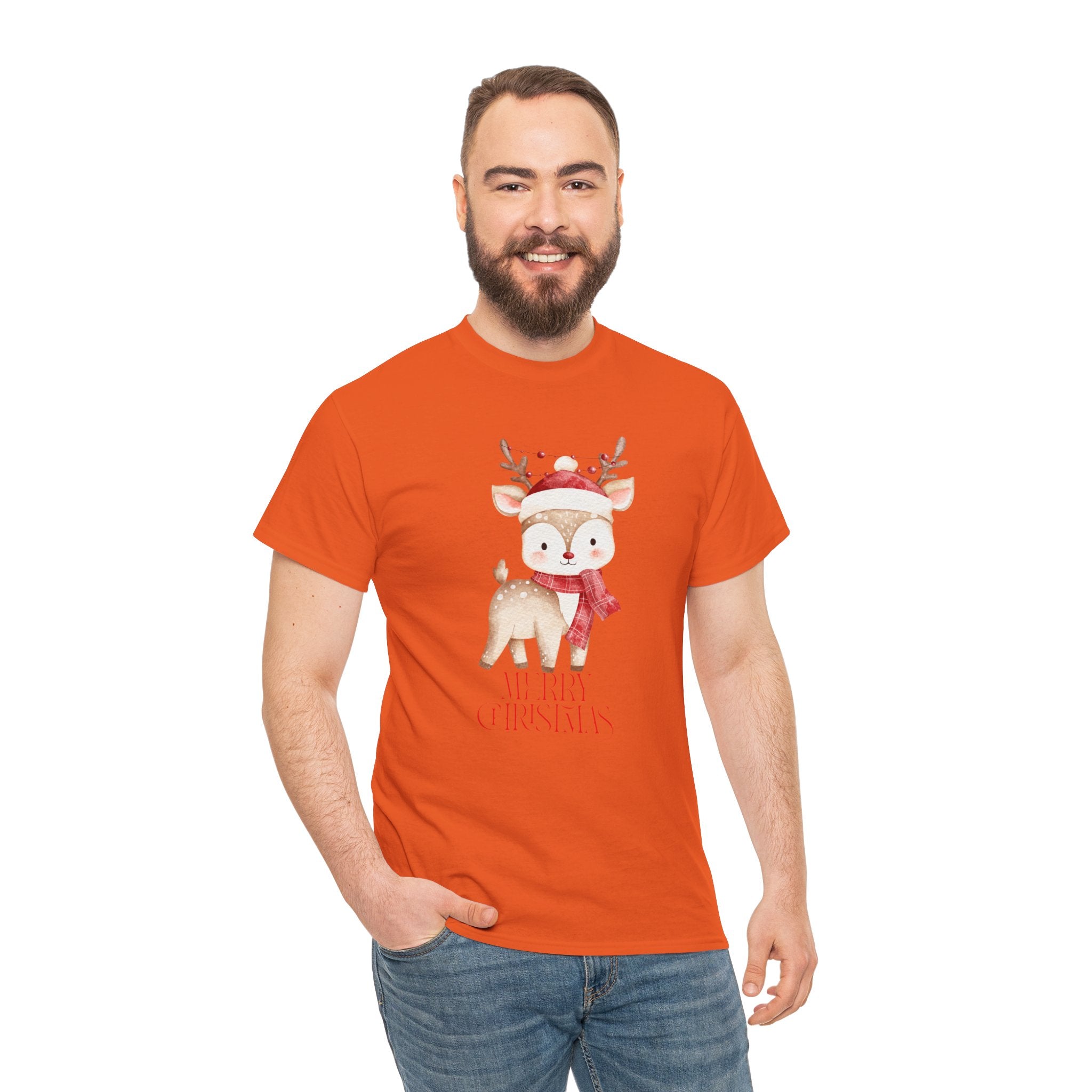 Kids' Cute Reindeer Christmas Tee – Merry Christmas Woodland Holiday Shirt