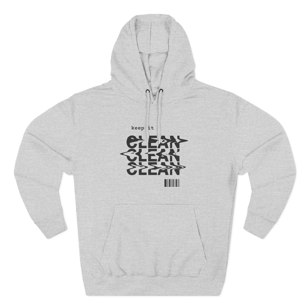 Stylish Fleece Hoodie with ‘Keep It Clean’ Design, Cozy Winter Apparel, Ideal for Casual Outfits, Gifts for Friends, Unique Streetwear