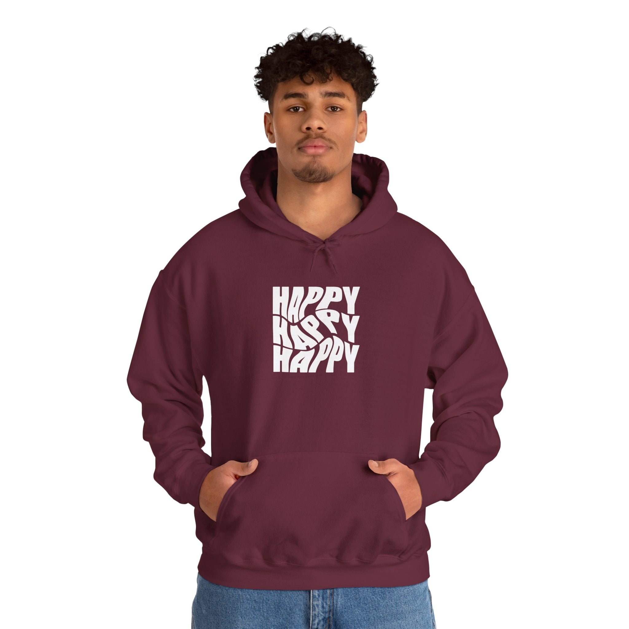 Happy Vibe Unisex Hoodie, Cozy Sweatshirt, Gift for Friends, Casual Wear, Birthday Gift, Everyday Comfort