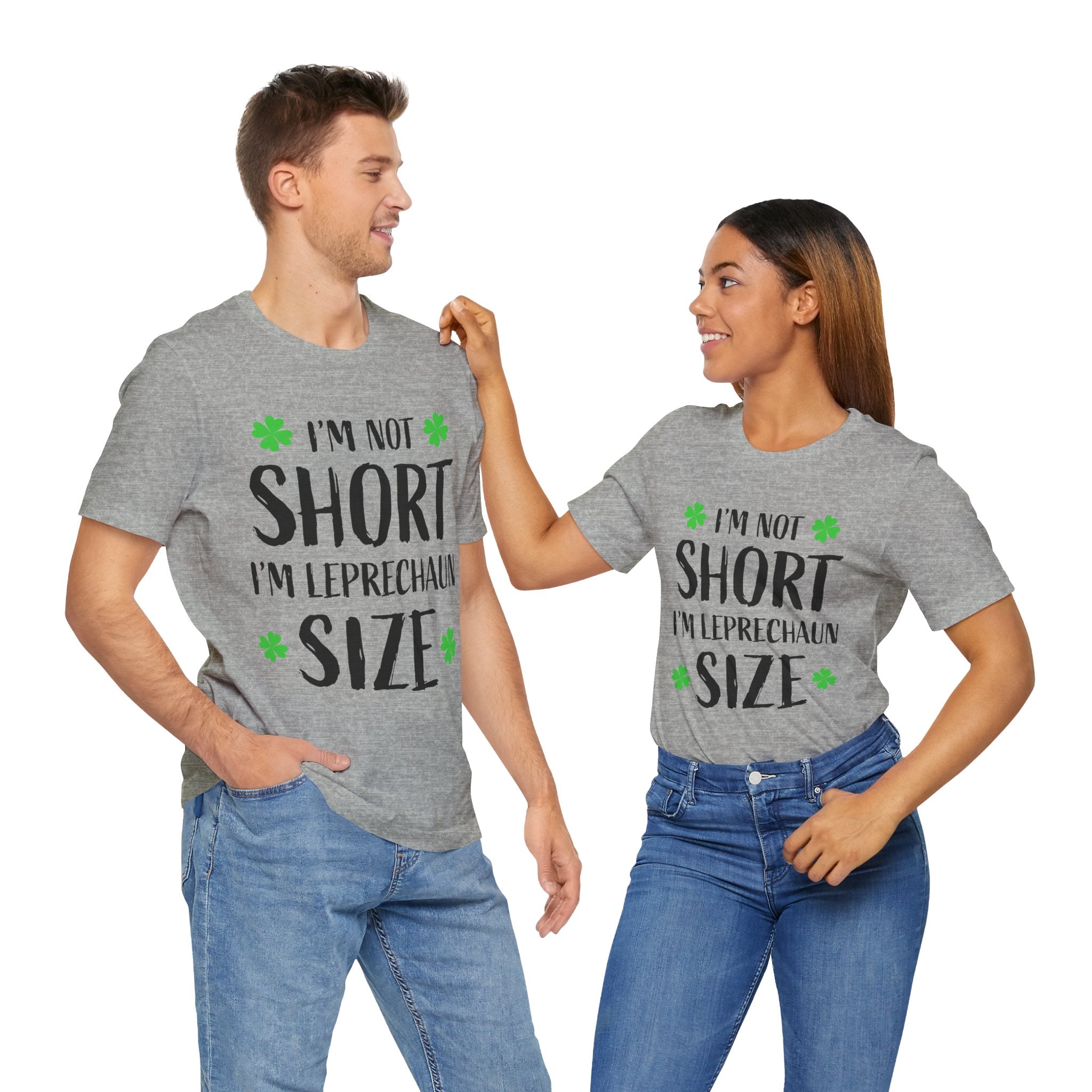 St. Patrick's Day Tee, Leprechaun Size Shirt, Unisex Graphic Tee, Funny Irish T-shirt, Short Stature Humor Apparel