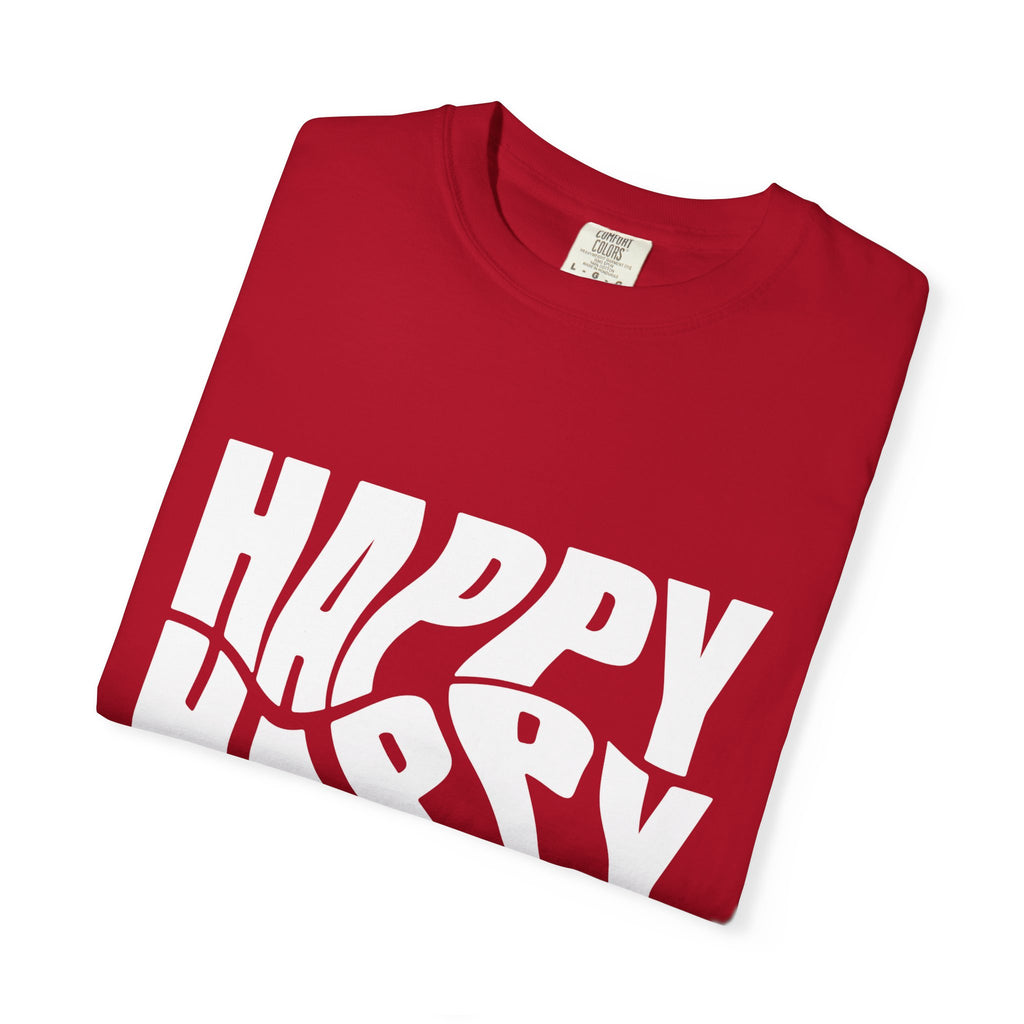 Happy Vibes Unisex Garment-Dyed T-shirt | Positive Affirmation Tee, Casual Wear, Gift for Friends, Summer Style, Comfort Apparel