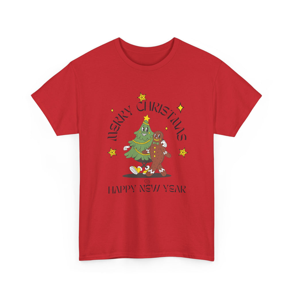 Christmas Gingerbread Tree Tee - "Merry Christmas, Happy New Year" Holiday Shirt