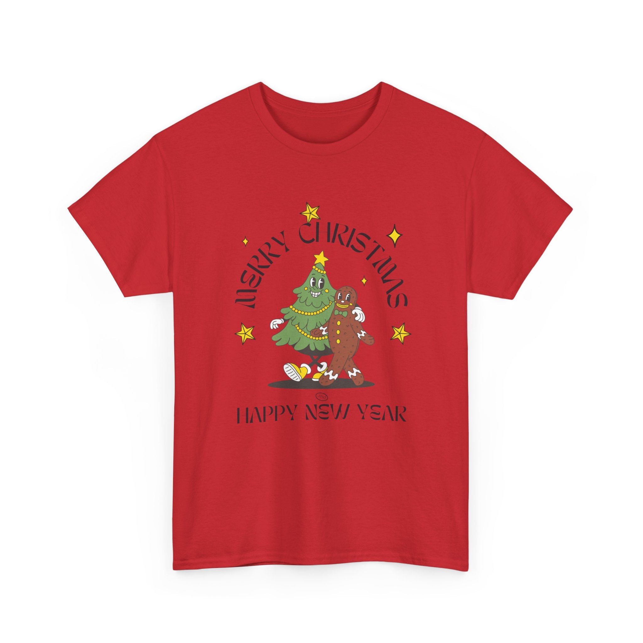Christmas Gingerbread Tree Tee - "Merry Christmas, Happy New Year" Holiday Shirt