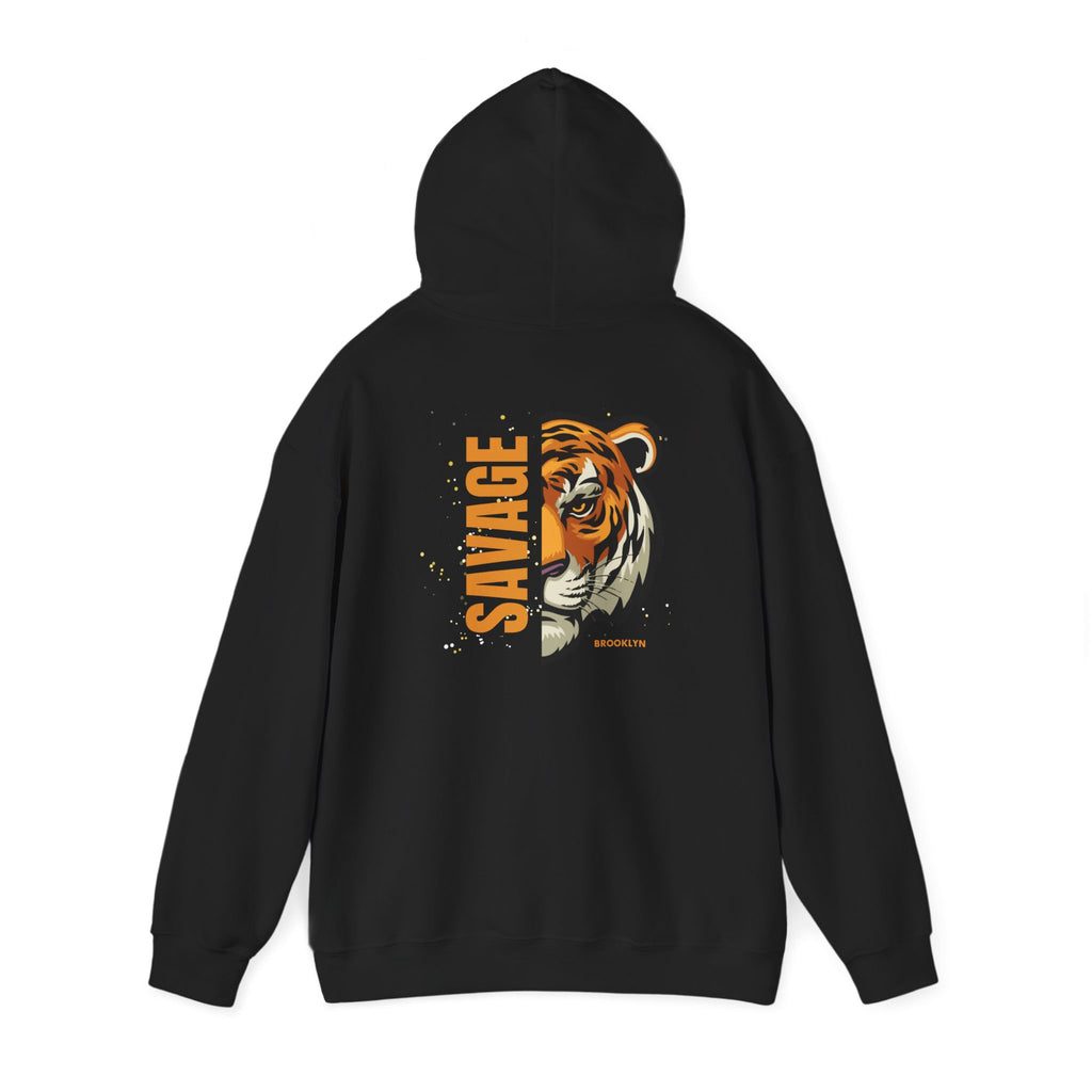Savage Tiger Unisex Hoodie, Vintage Sweatshirt, Animal Lovers Apparel, Gift for Him/Her, Casual Streetwear, Cozy Layering