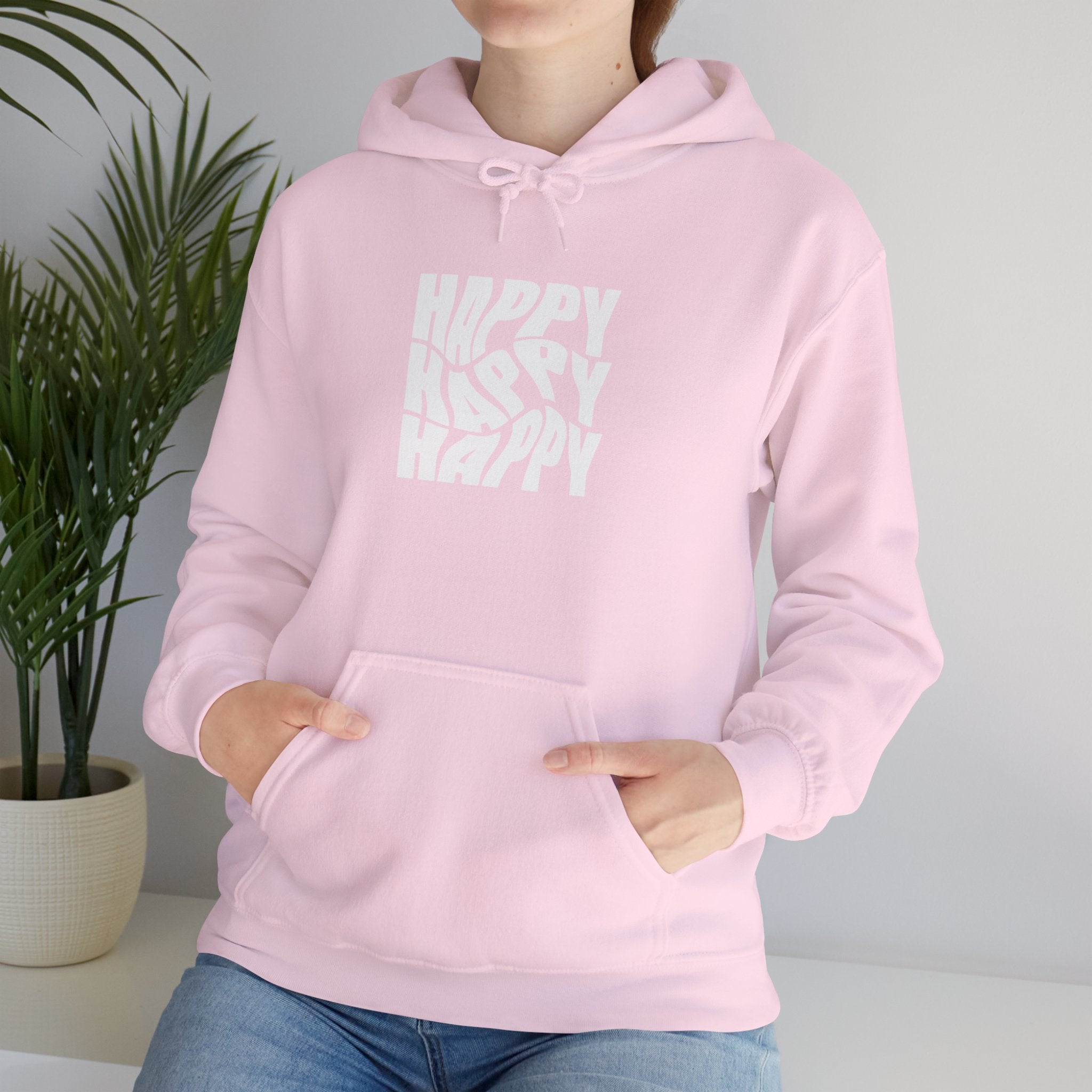 Happy Vibe Unisex Hoodie, Cozy Sweatshirt, Gift for Friends, Casual Wear, Birthday Gift, Everyday Comfort