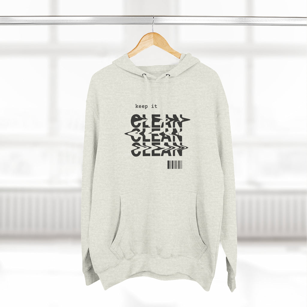 Stylish Fleece Hoodie with ‘Keep It Clean’ Design, Cozy Winter Apparel, Ideal for Casual Outfits, Gifts for Friends, Unique Streetwear