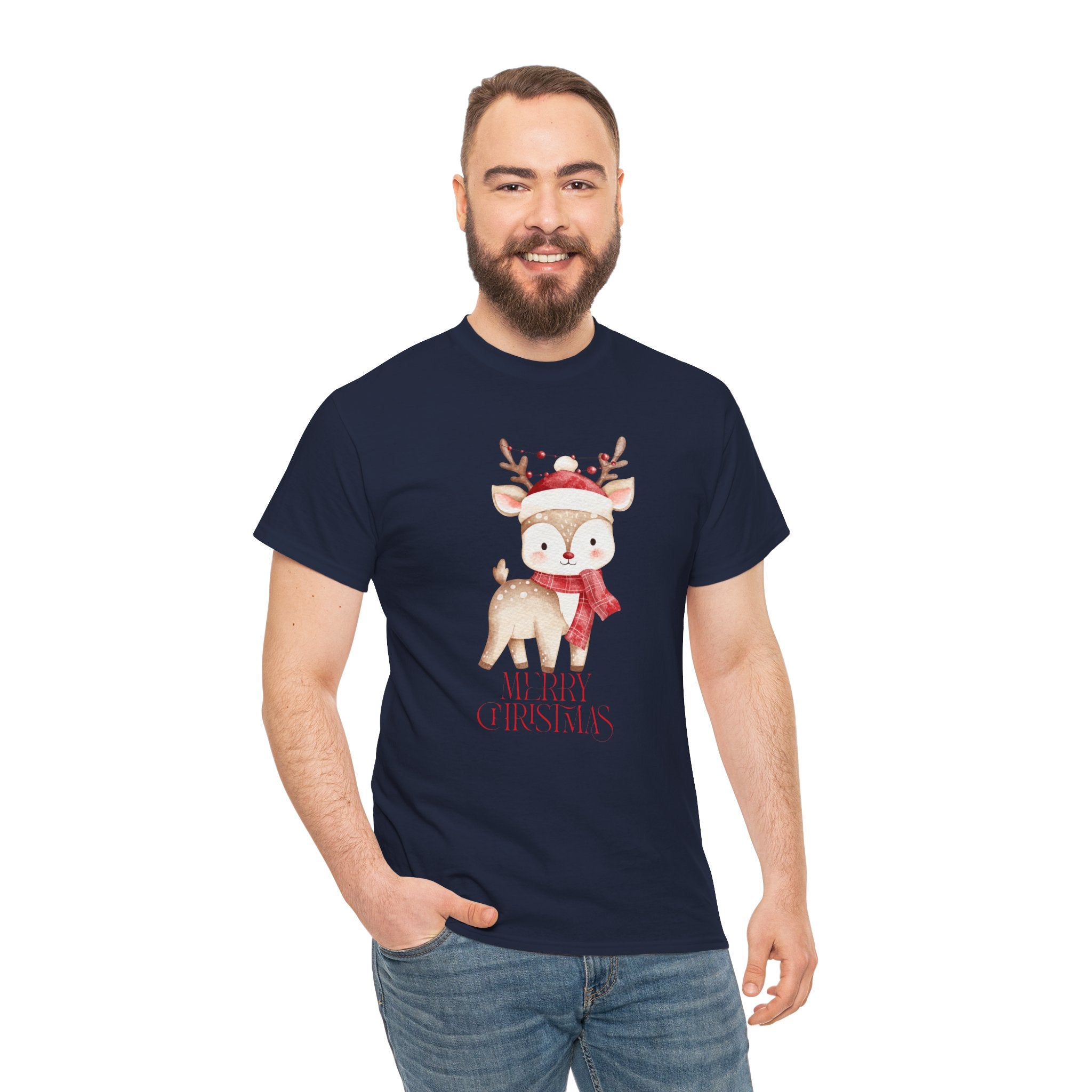 Kids' Cute Reindeer Christmas Tee – Merry Christmas Woodland Holiday Shirt