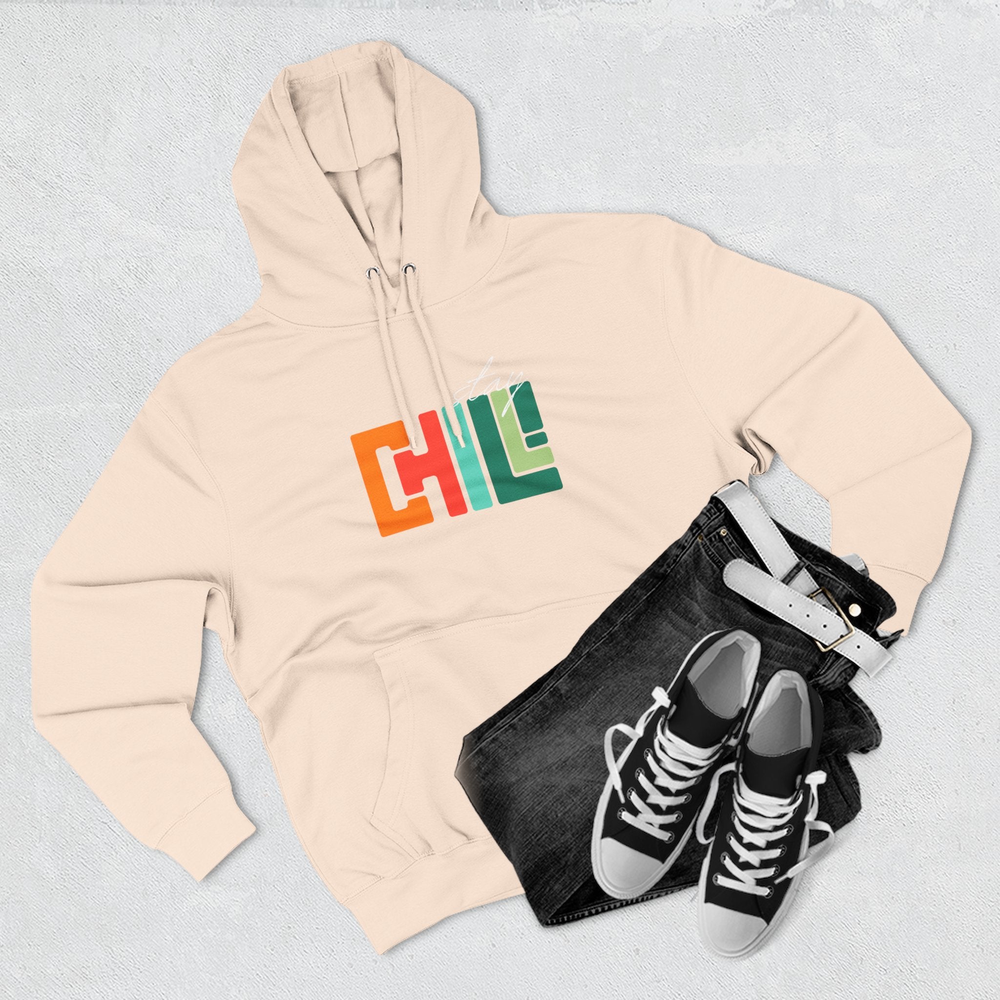 Chill Vibes Three-Panel Fleece Hoodie | Cozy Sweatshirt for Relaxation, Perfect for Gifts, Fashion, and Casual Wear