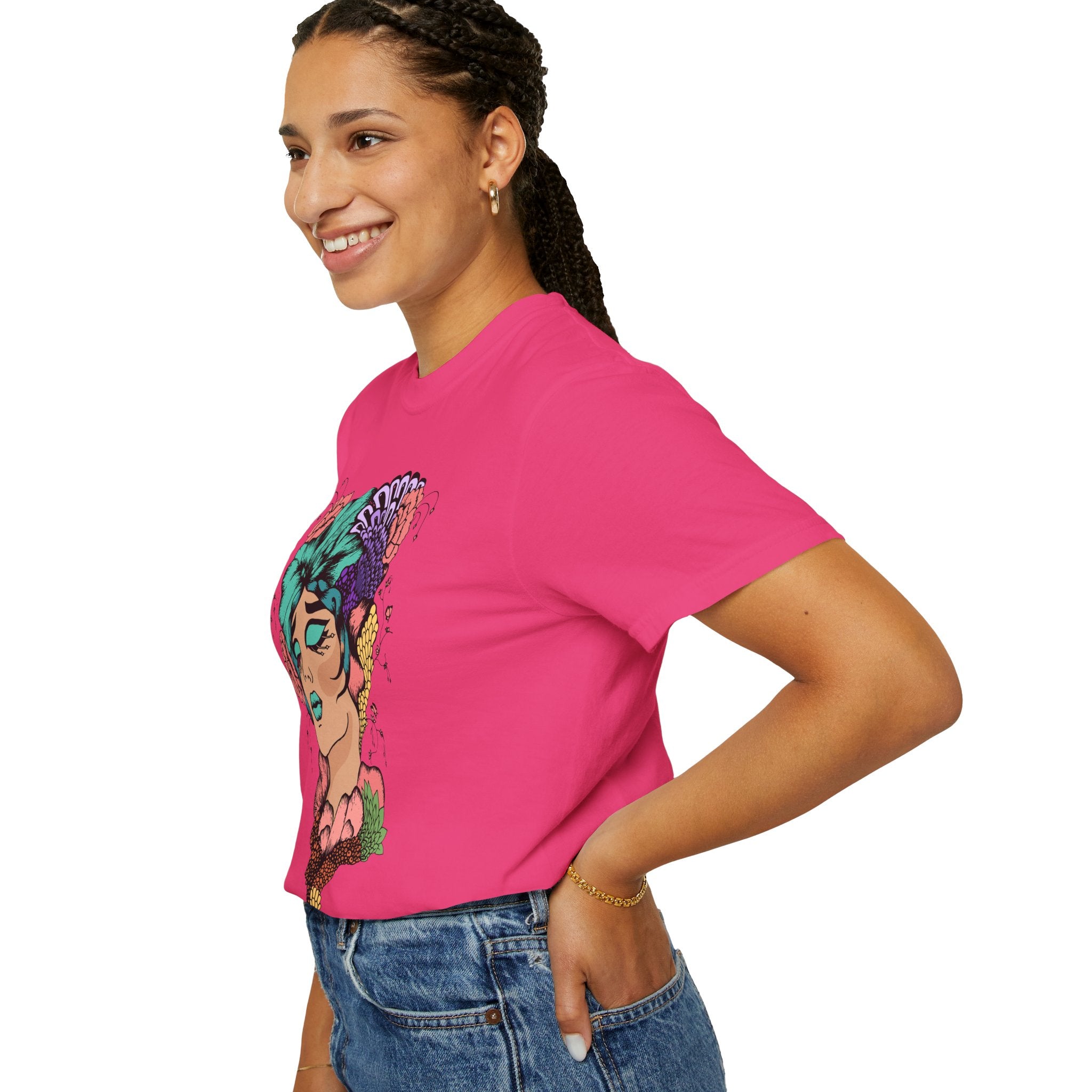 Floral Fantasy T-Shirt | Artistic Graphic Tee for Nature Lovers, Unique Gift, Casual Wear, Eco-Friendly Fashion