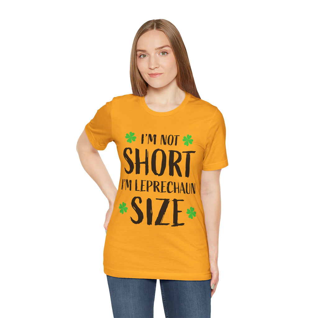 St. Patrick's Day Tee, Leprechaun Size Shirt, Unisex Graphic Tee, Funny Irish T-shirt, Short Stature Humor Apparel
