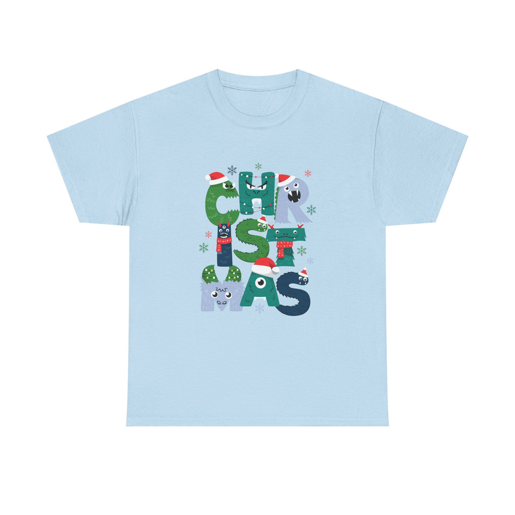 Christmas Graphic Tee — Cute Holiday "CHRISTMAS" Lettering T‑Shirt