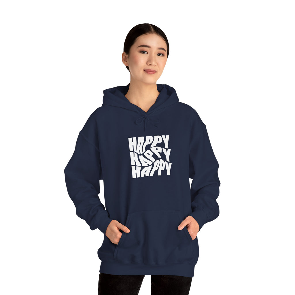 Happy Vibe Unisex Hoodie, Cozy Sweatshirt, Gift for Friends, Casual Wear, Birthday Gift, Everyday Comfort
