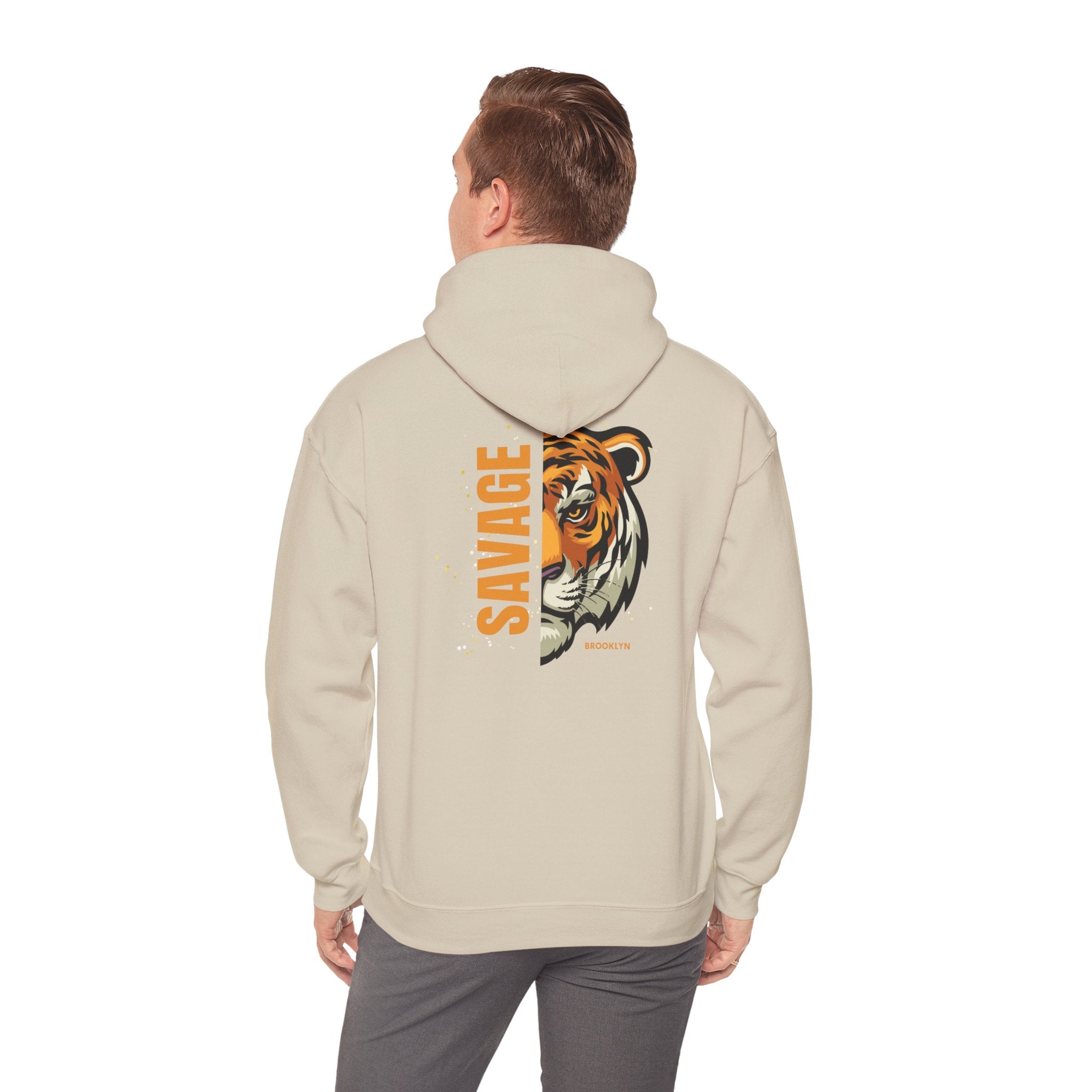 Savage Tiger Unisex Hoodie, Vintage Sweatshirt, Animal Lovers Apparel, Gift for Him/Her, Casual Streetwear, Cozy Layering