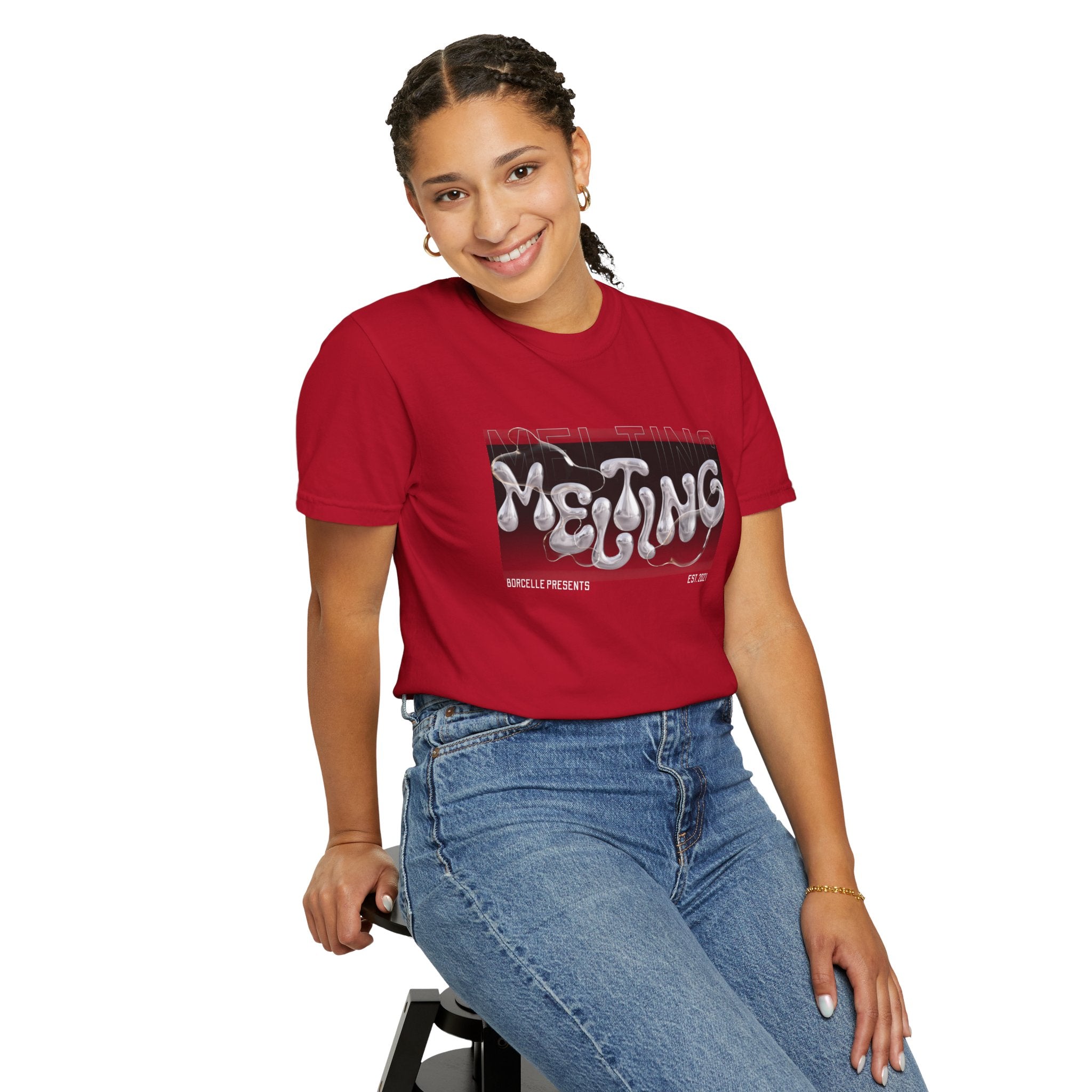 Melting Vibes Unisex Garment-Dyed T-shirt | Cool Graphic Tee for Art Lovers, Trendy Casual Wear, Unique Gift, Summer Style