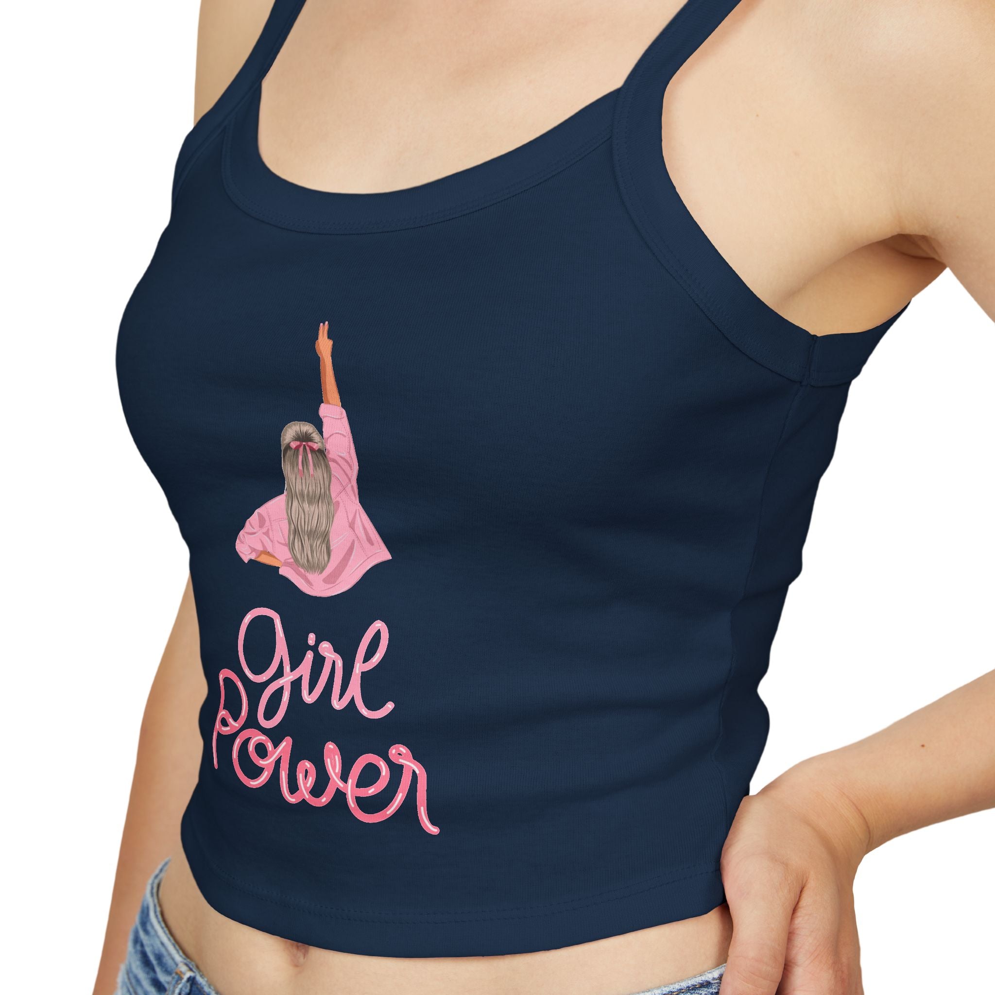 Empowering Women's Spaghetti Strap Tank Top - Girl Power Graphic, Summer Wear, Casual Style, Gift for Her, Feminism Fashion