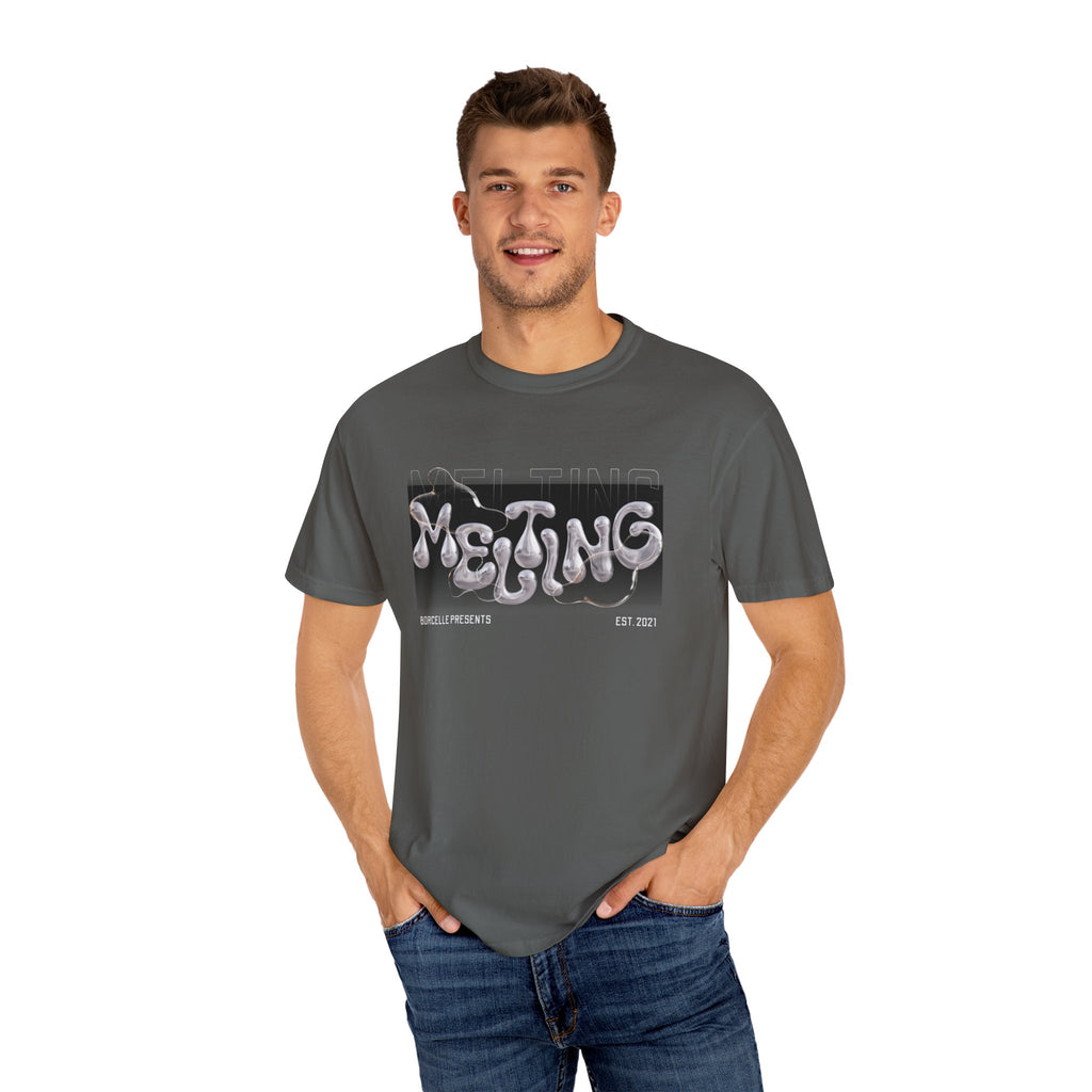 Melting Vibes Unisex Garment-Dyed T-shirt | Cool Graphic Tee for Art Lovers, Trendy Casual Wear, Unique Gift, Summer Style