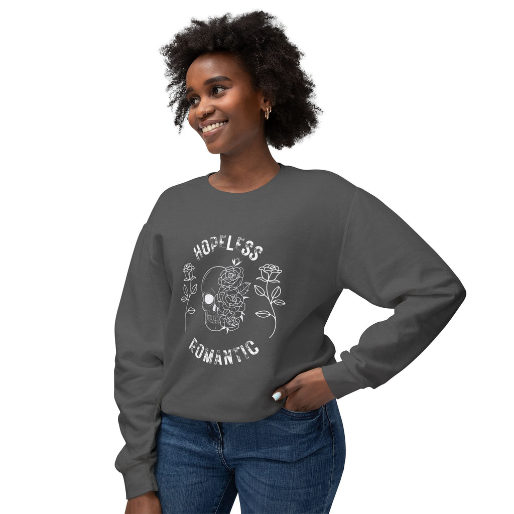 Hopeless Romantic Sweatshirt, Unisex Lightweight Crewneck Sweater, Cute Gift for Her, Fall Fashion, Casual Wear, Cozy Loungewear