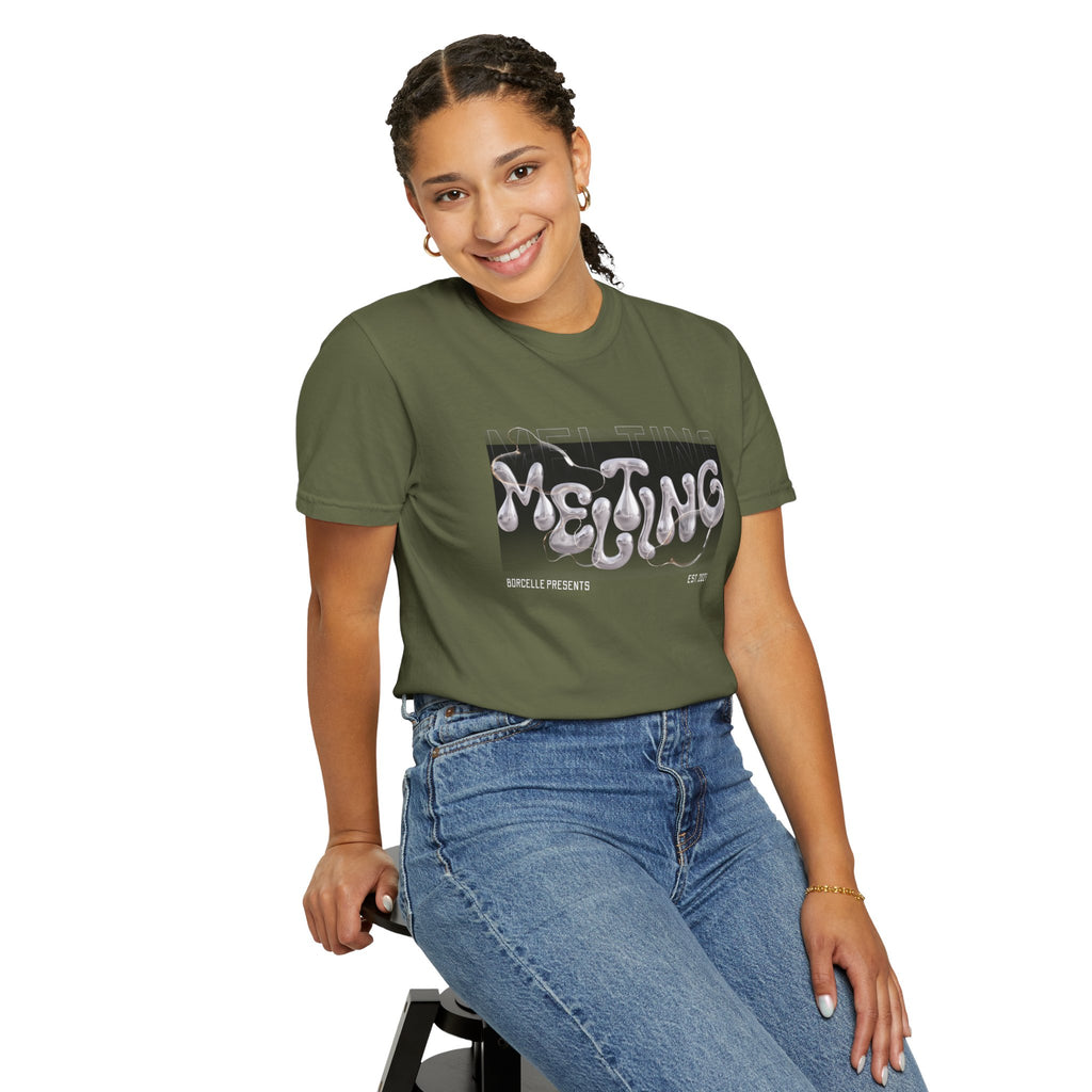 Melting Vibes Unisex Garment-Dyed T-shirt | Cool Graphic Tee for Art Lovers, Trendy Casual Wear, Unique Gift, Summer Style