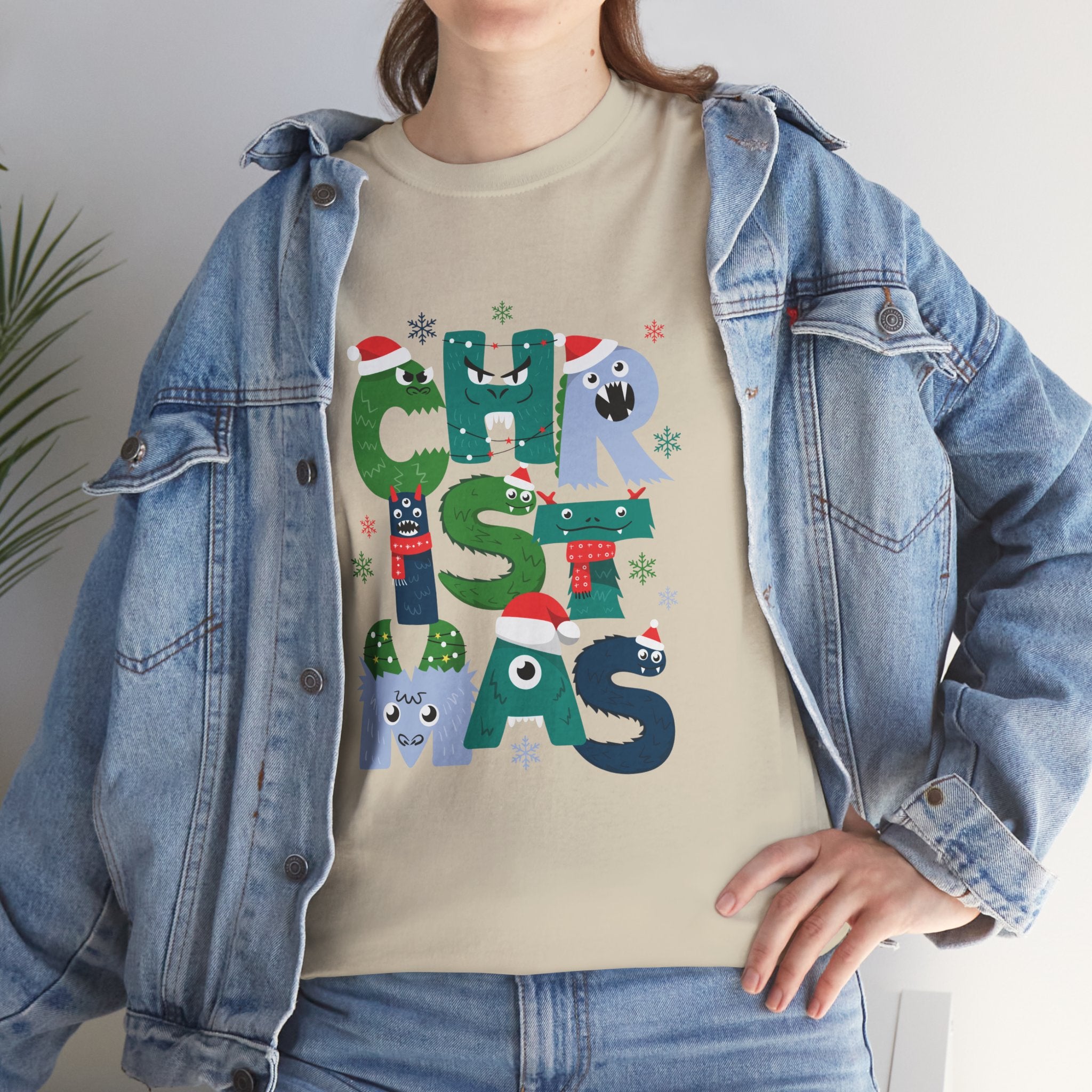 Christmas Graphic Tee — Cute Holiday "CHRISTMAS" Lettering T‑Shirt