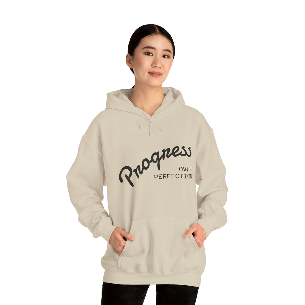 Progress Over Perfection Hoodie, Motivational Sweatshirt, Unisex Hooded Sweatshirt, Cozy Casual Wear, Gift for Her, Inspirational Apparel