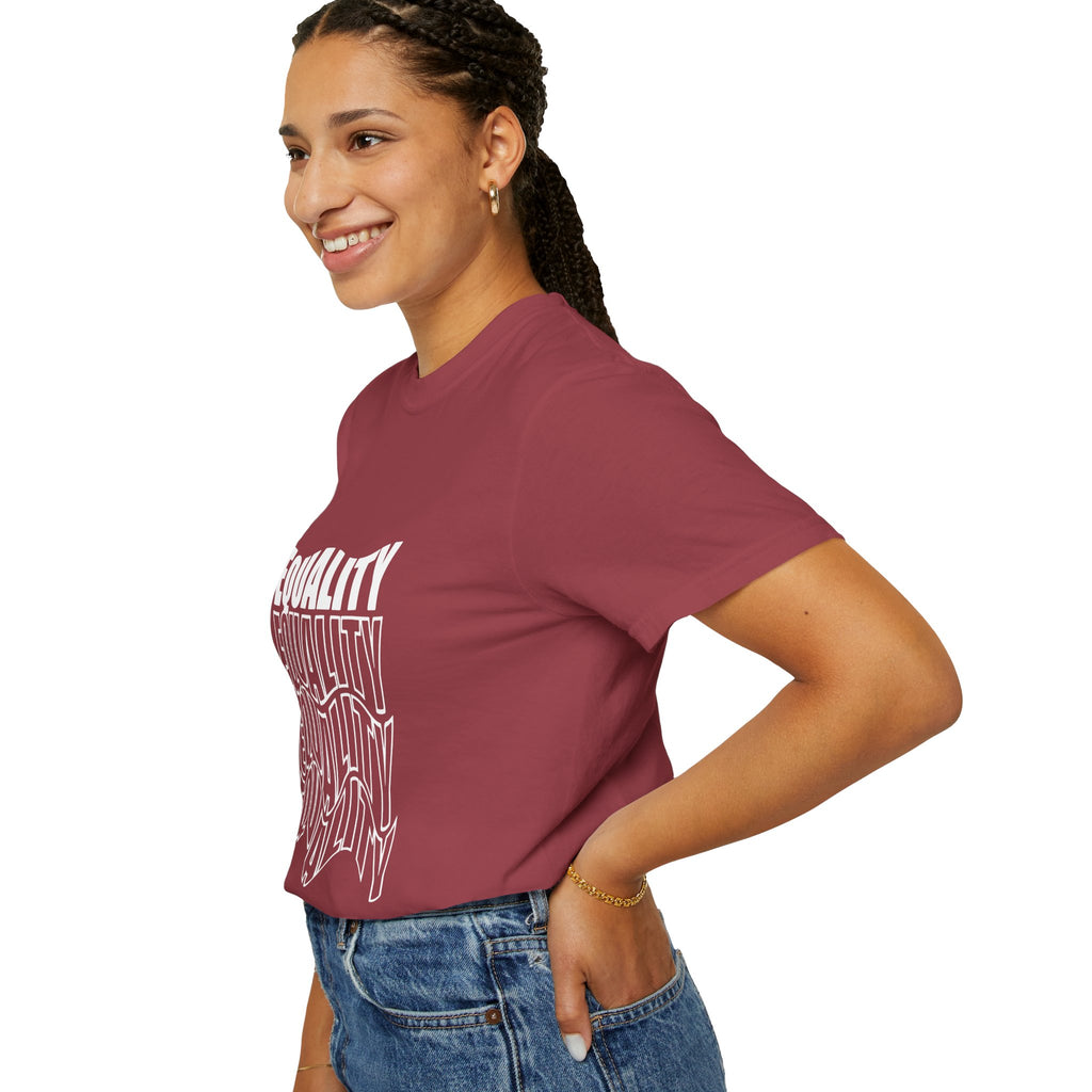 Equality Unisex Garment-Dyed T-shirt | Bold Statement Tee, LGBTQ+ Pride Apparel, Casual Wear, Gift for Activists, Equality Awareness