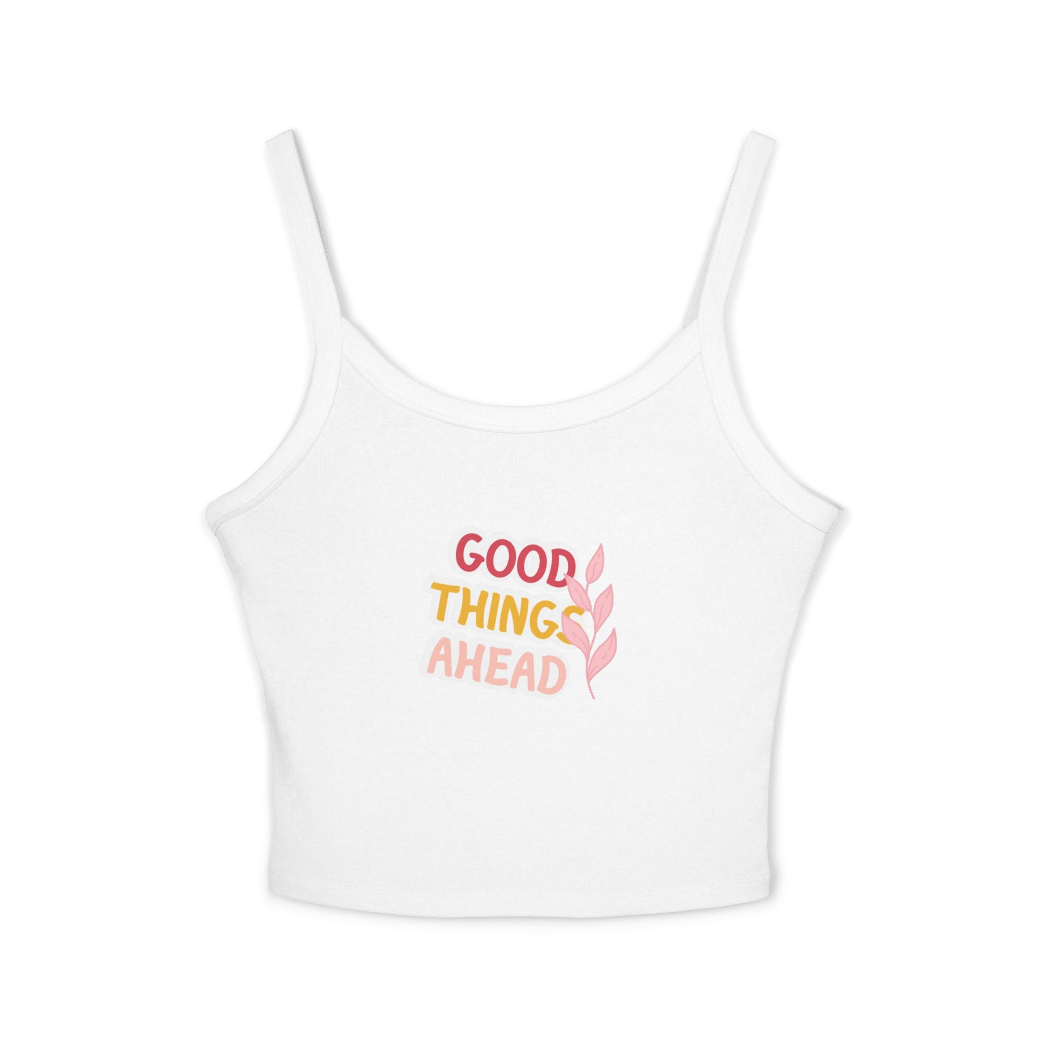 Optimistic Women's Spaghetti Strap Tank Top, Casual Summer Top, Inspirational Sleeveless Shirt, Gift for Her, Trendy Layering Piece