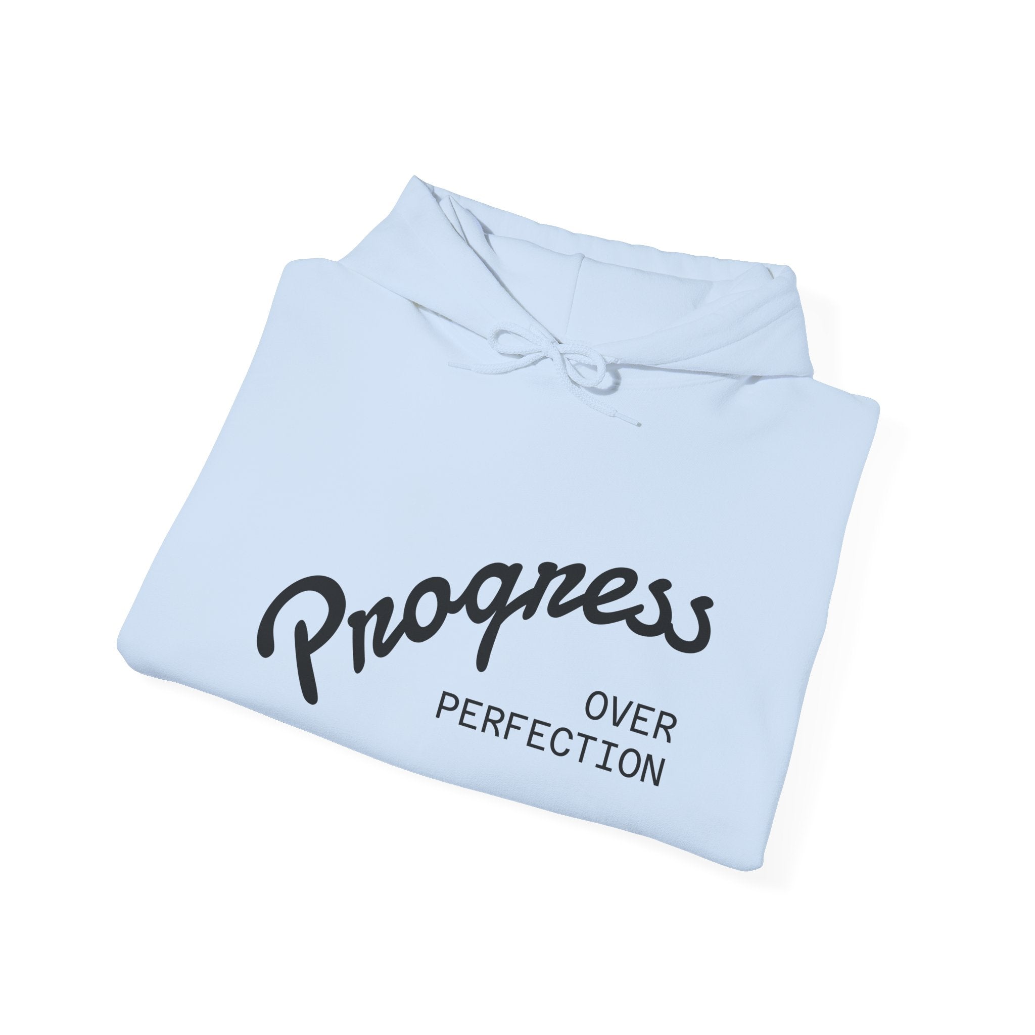 Progress Over Perfection Hoodie, Motivational Sweatshirt, Unisex Hooded Sweatshirt, Cozy Casual Wear, Gift for Her, Inspirational Apparel
