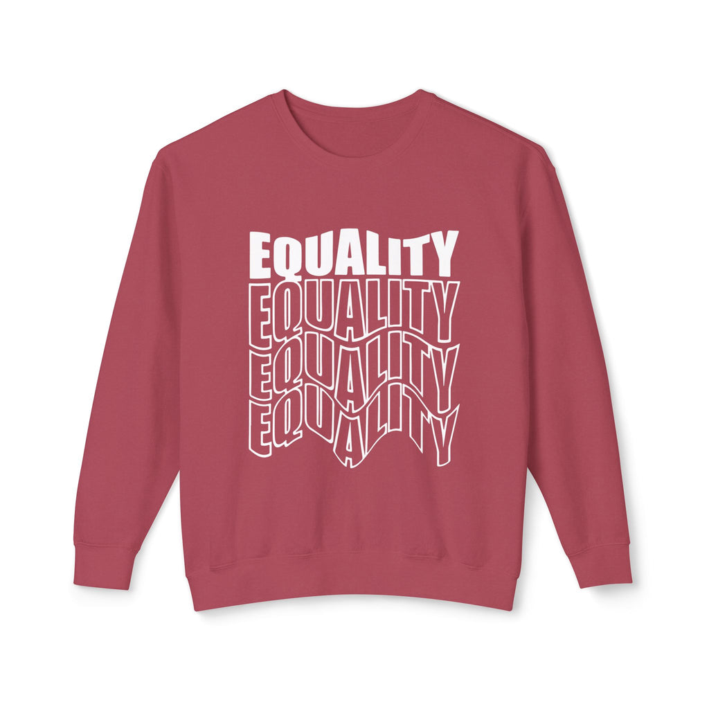 Equality Crewneck Sweatshirt | Unisex Lightweight Pullover, Casual Wear, Equality Message, Gift for Activists, Everyday Comfort