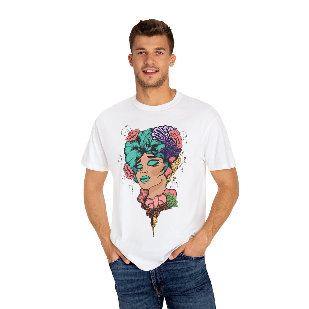 Floral Fantasy T-Shirt | Artistic Graphic Tee for Nature Lovers, Unique Gift, Casual Wear, Eco-Friendly Fashion