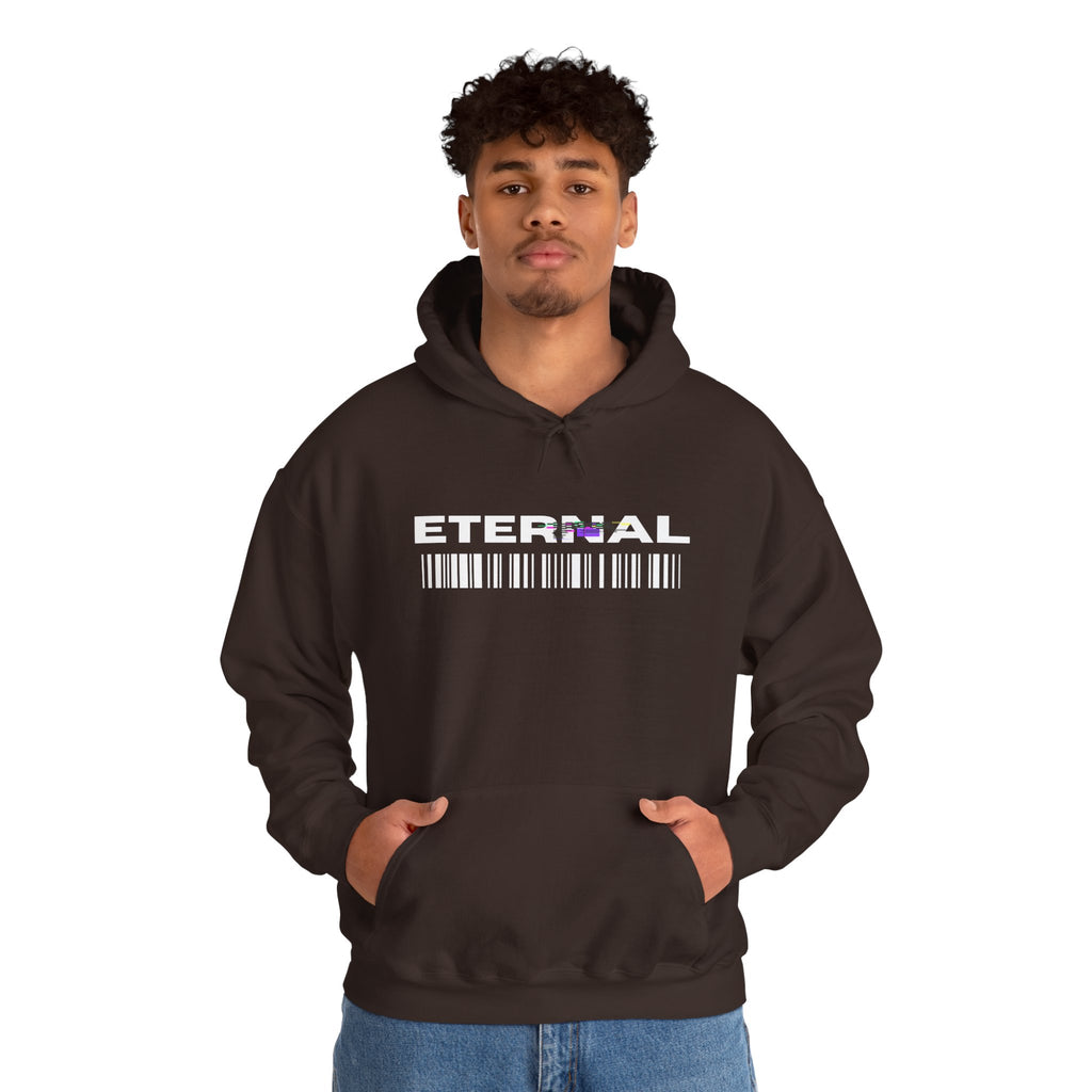 Eternal Barcode Hoodie — Black Graphic Pullover