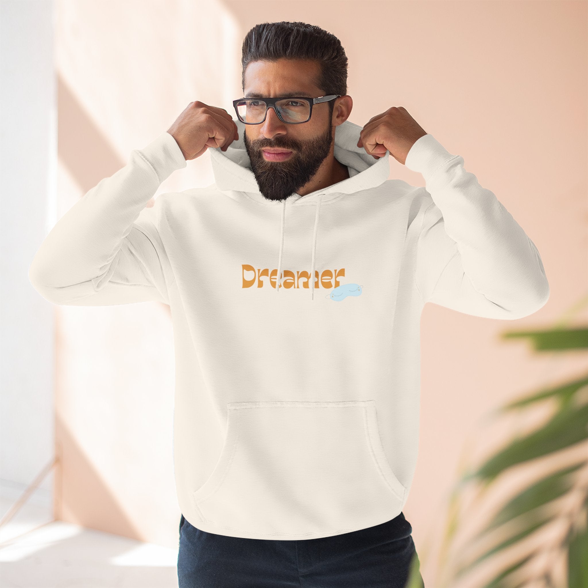 Dreamer Three-Panel Fleece Hoodie | Cozy Sweatshirt, Gift for Dreamers, Casual Wear, Inspirational Apparel, Everyday Comfort