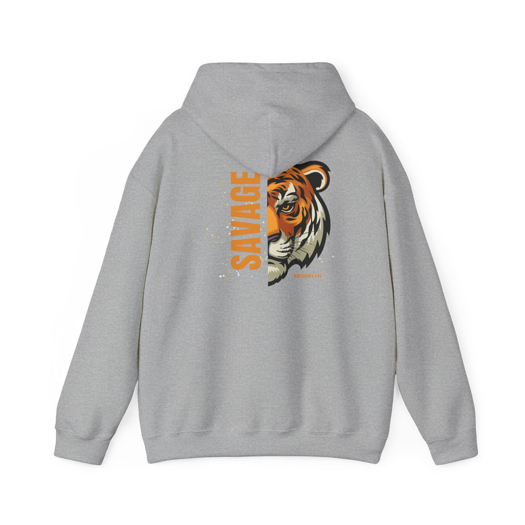 Savage Tiger Unisex Hoodie, Vintage Sweatshirt, Animal Lovers Apparel, Gift for Him/Her, Casual Streetwear, Cozy Layering