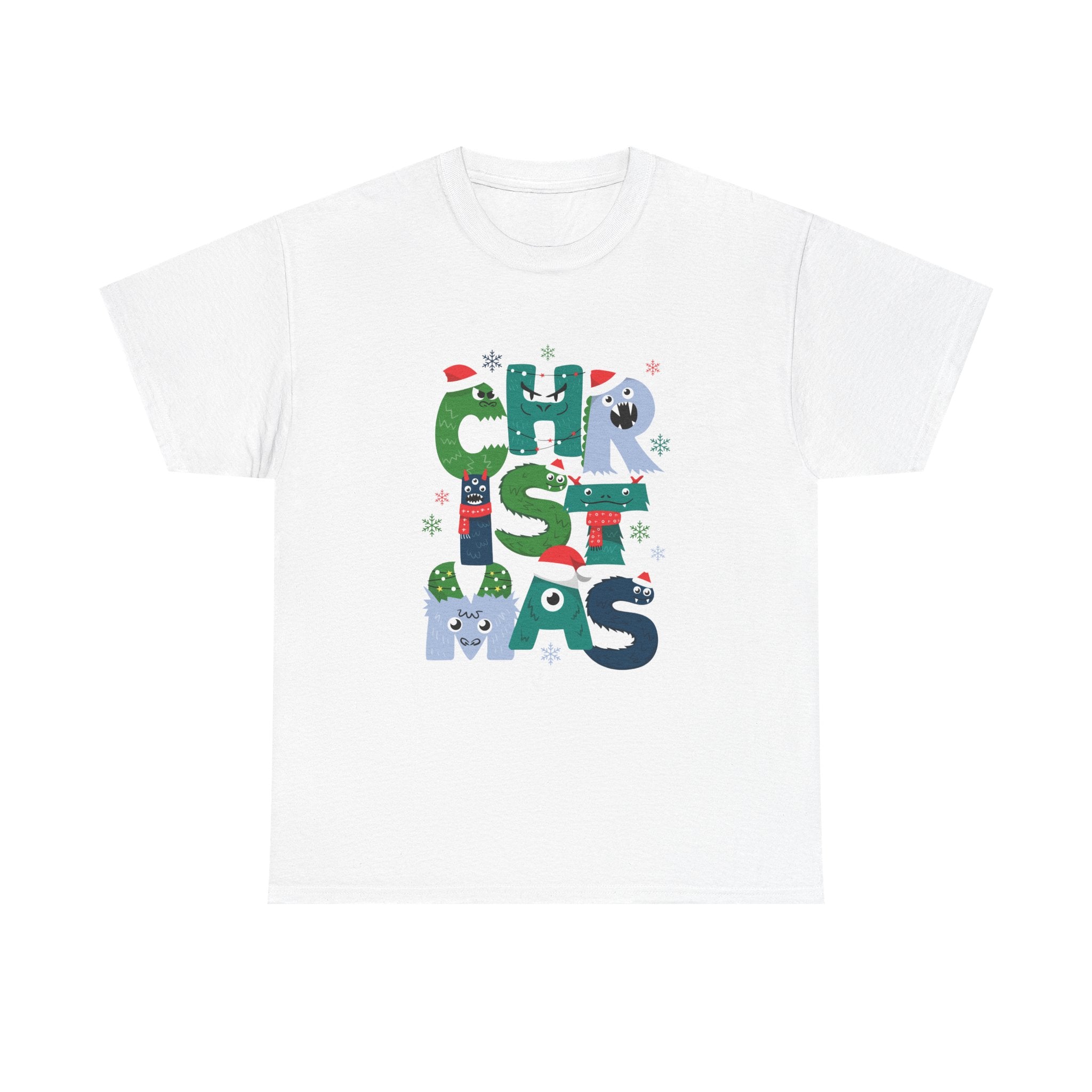 Christmas Graphic Tee — Cute Holiday "CHRISTMAS" Lettering T‑Shirt