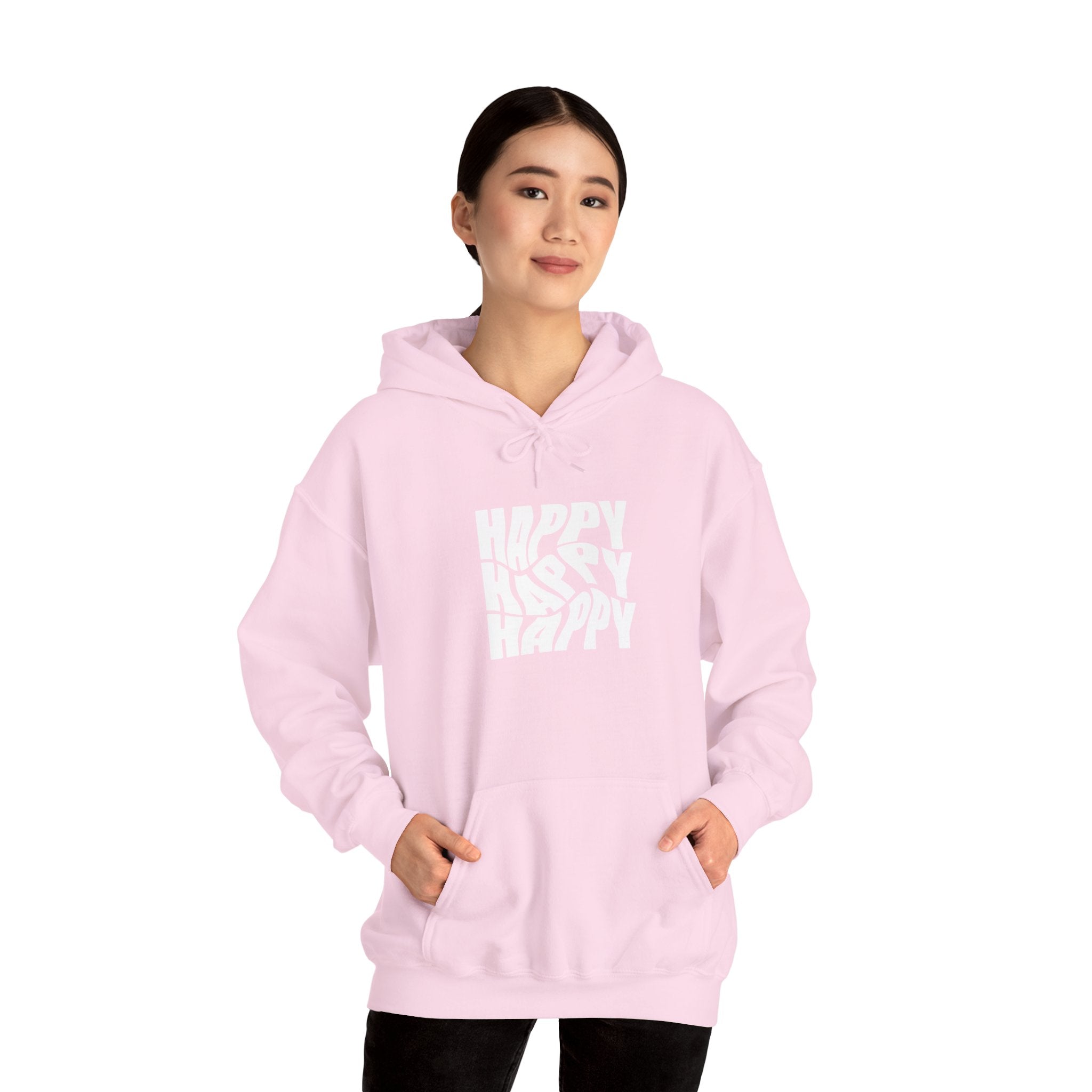 Happy Vibe Unisex Hoodie, Cozy Sweatshirt, Gift for Friends, Casual Wear, Birthday Gift, Everyday Comfort